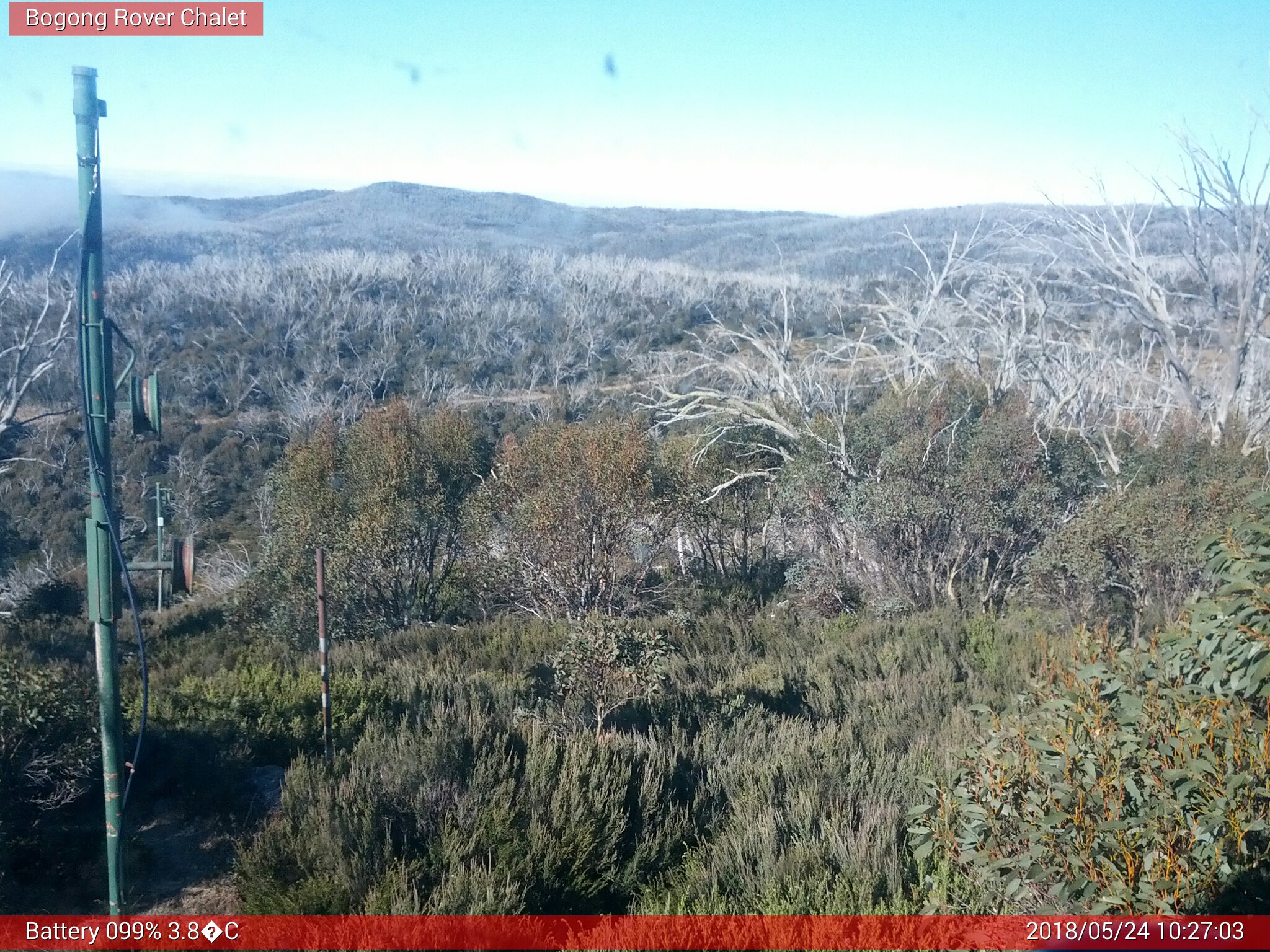 Bogong Web Cam 10:27am Thursday 24th of May 2018