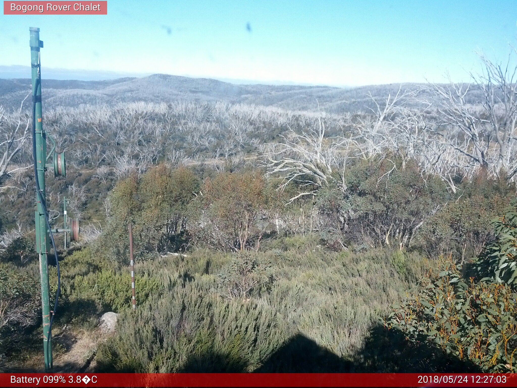 Bogong Web Cam 12:27pm Thursday 24th of May 2018