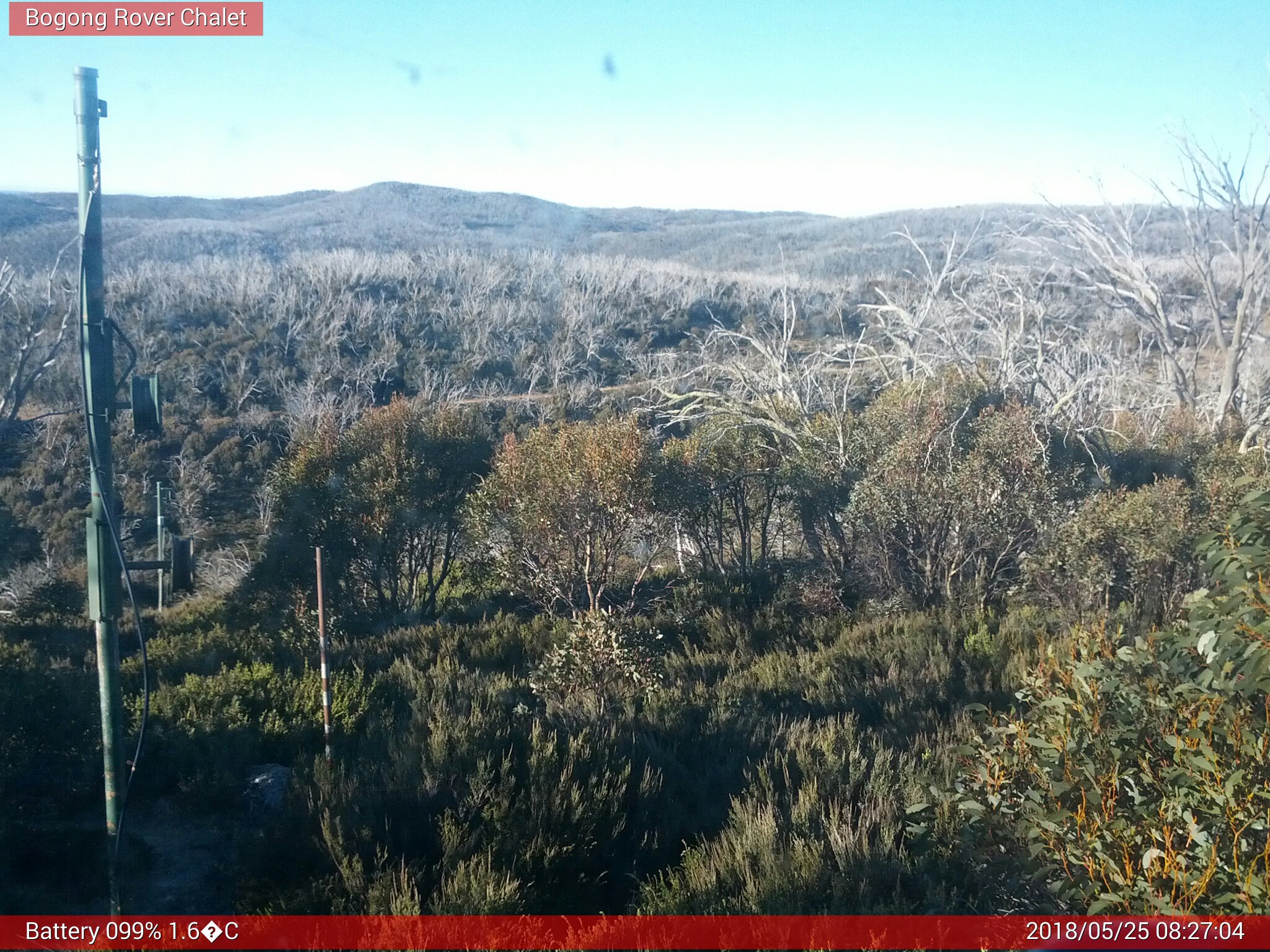 Bogong Web Cam 8:27am Friday 25th of May 2018