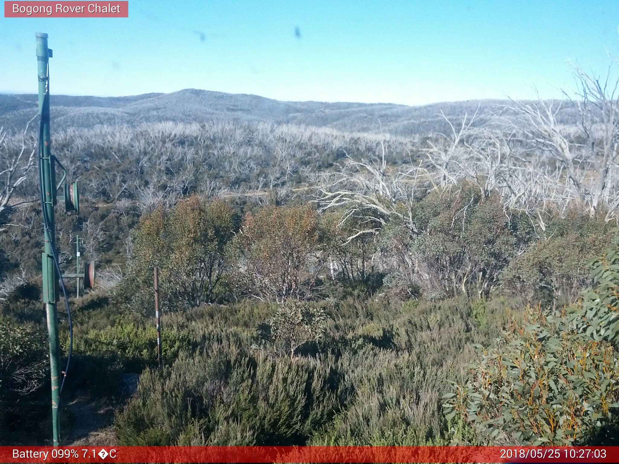 Bogong Web Cam 10:27am Friday 25th of May 2018