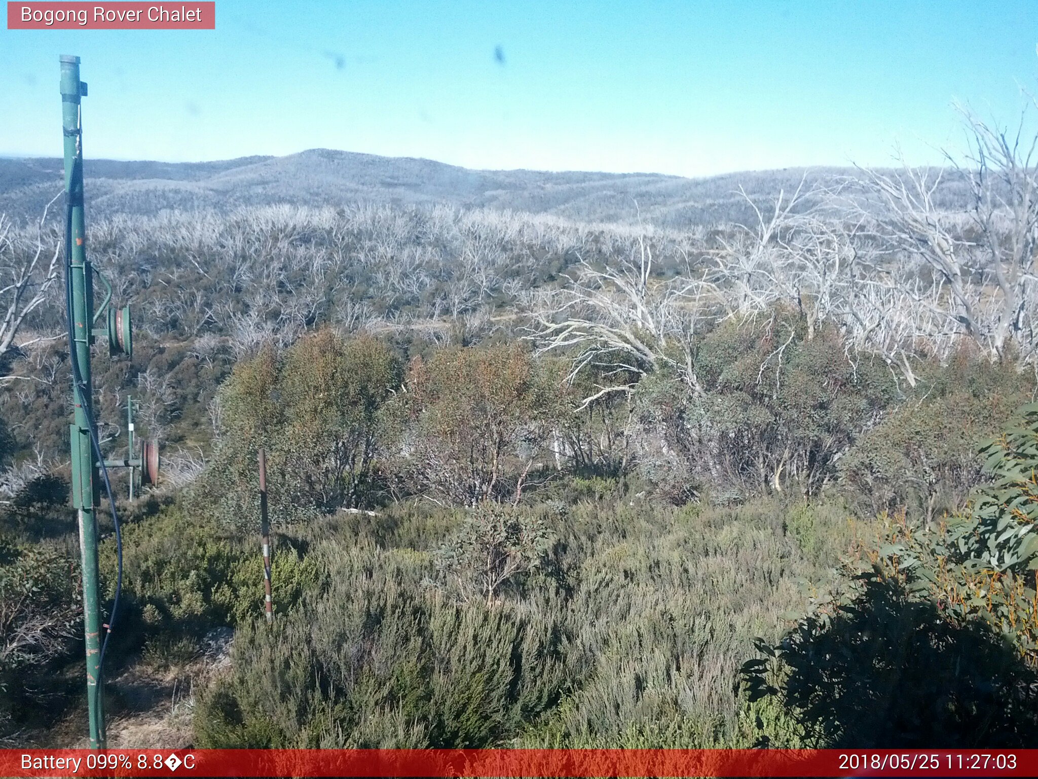 Bogong Web Cam 11:27am Friday 25th of May 2018