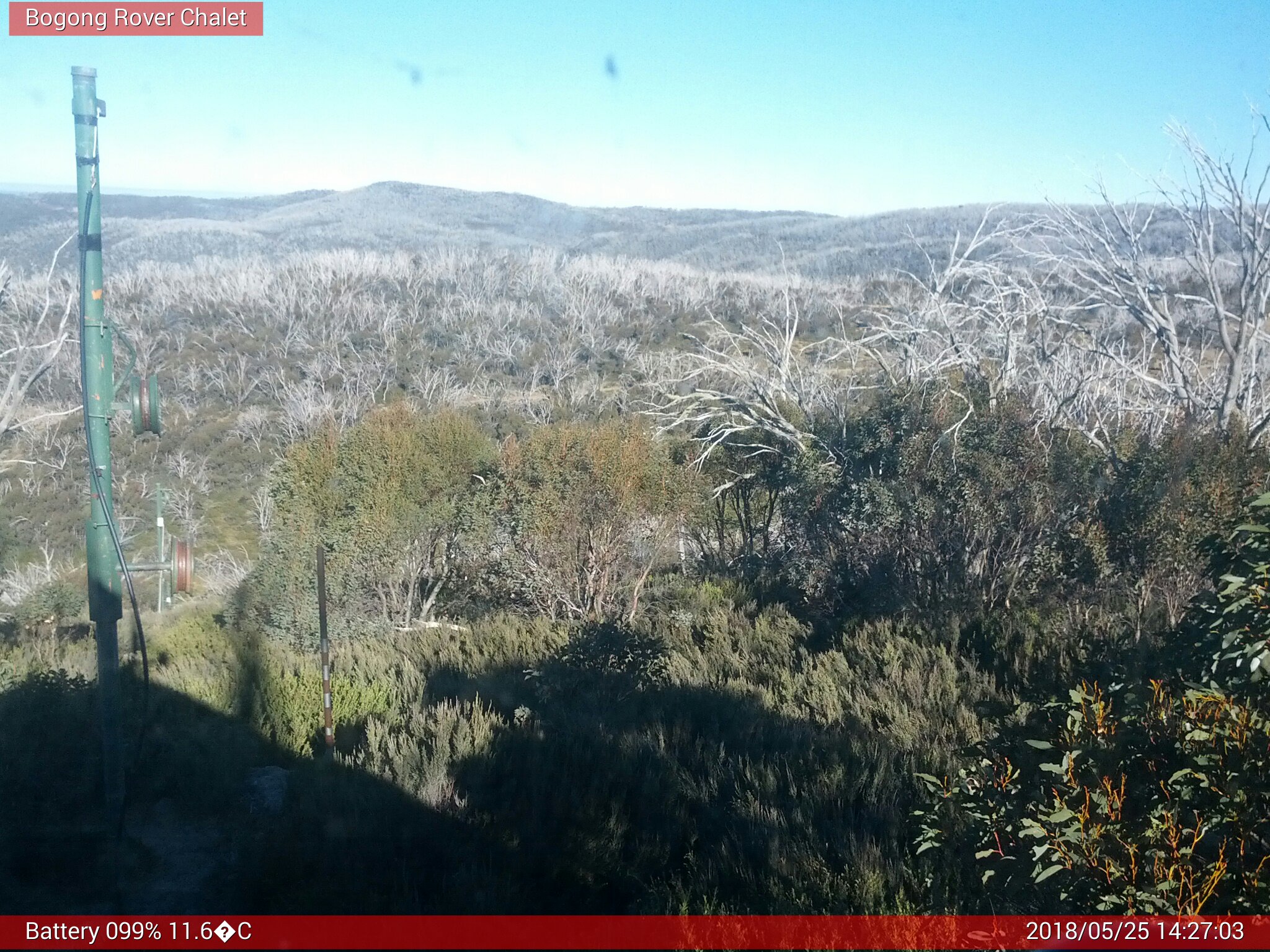 Bogong Web Cam 2:27pm Friday 25th of May 2018