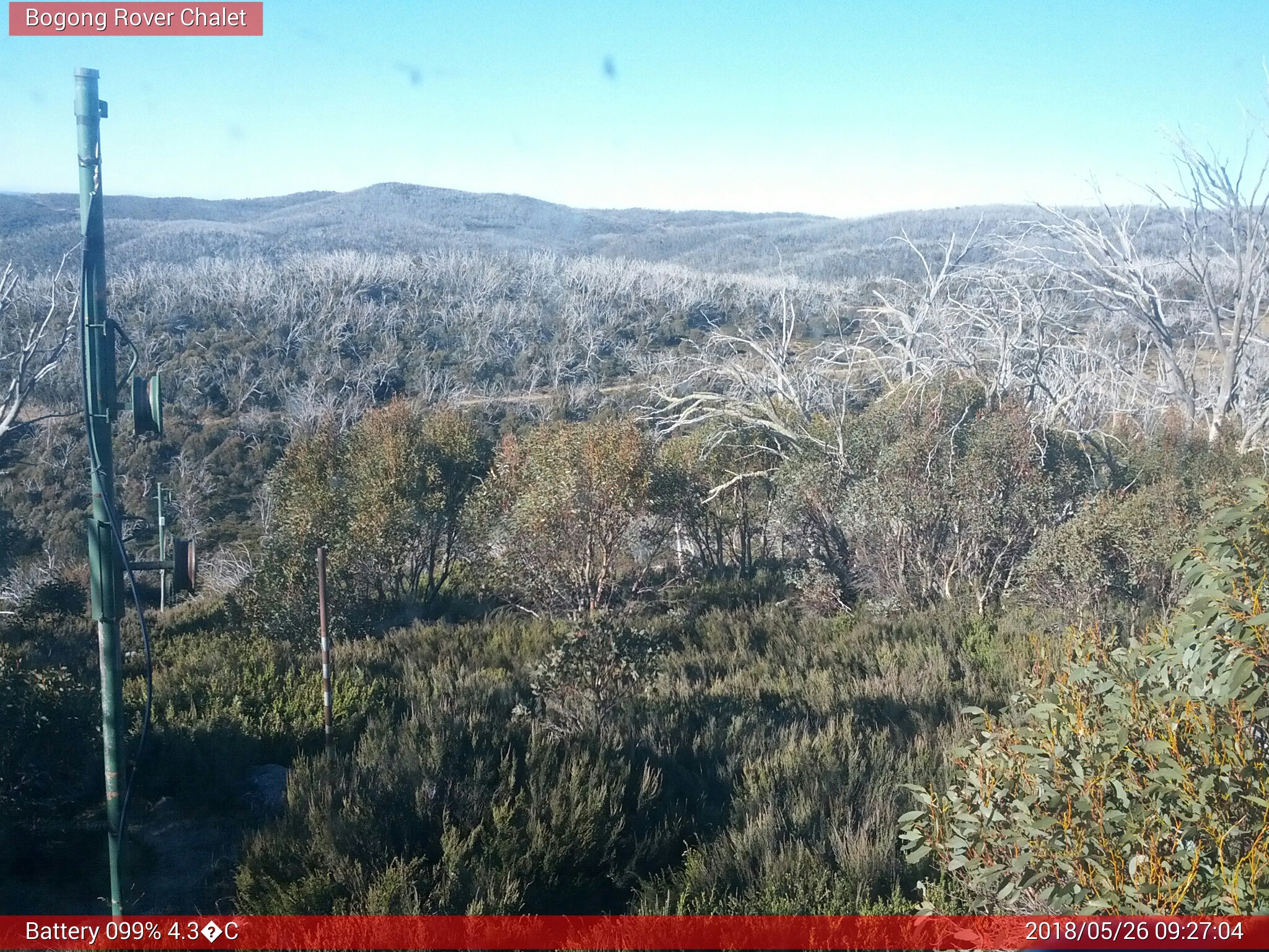 Bogong Web Cam 9:27am Saturday 26th of May 2018