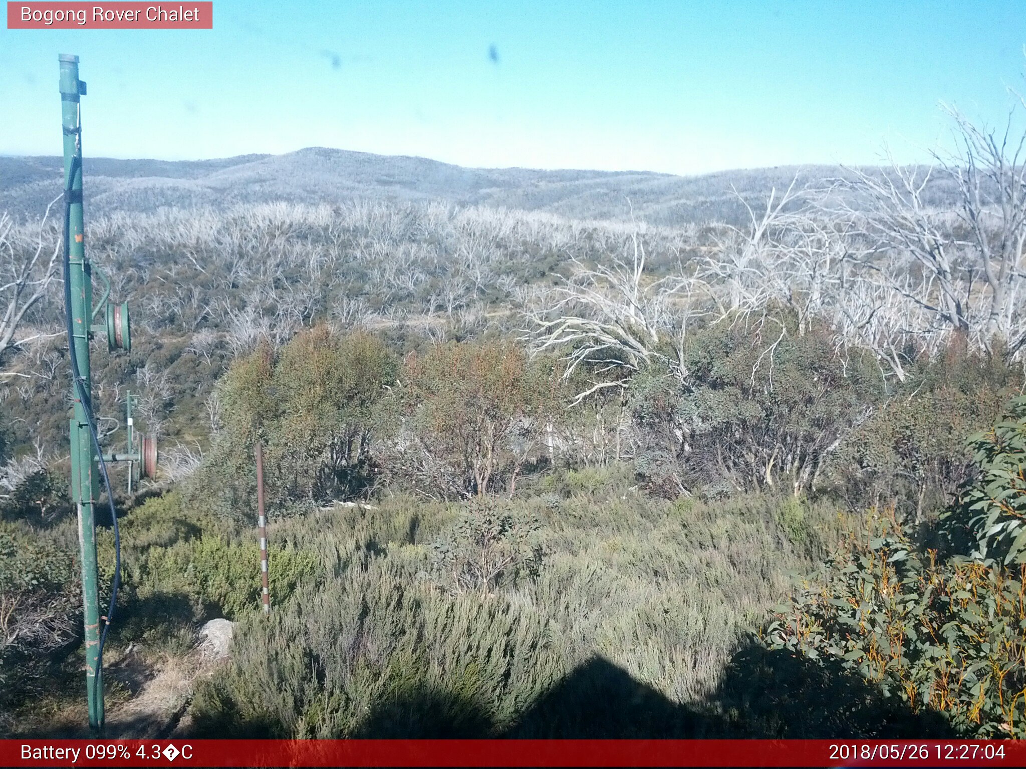 Bogong Web Cam 12:27pm Saturday 26th of May 2018