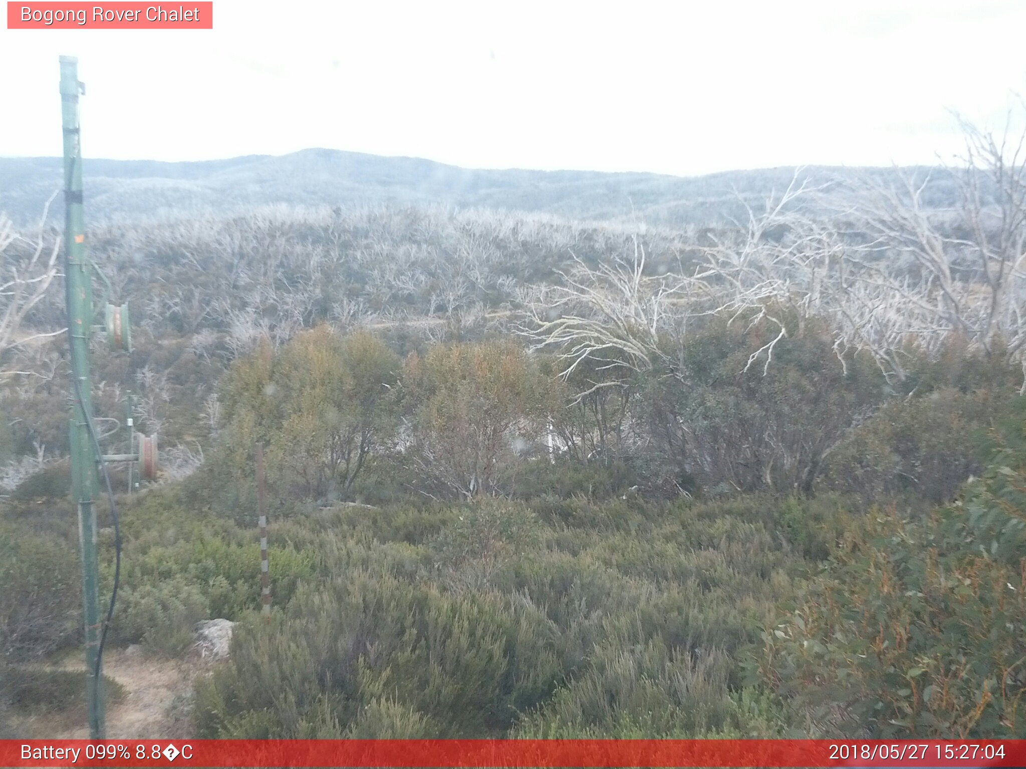 Bogong Web Cam 3:27pm Sunday 27th of May 2018