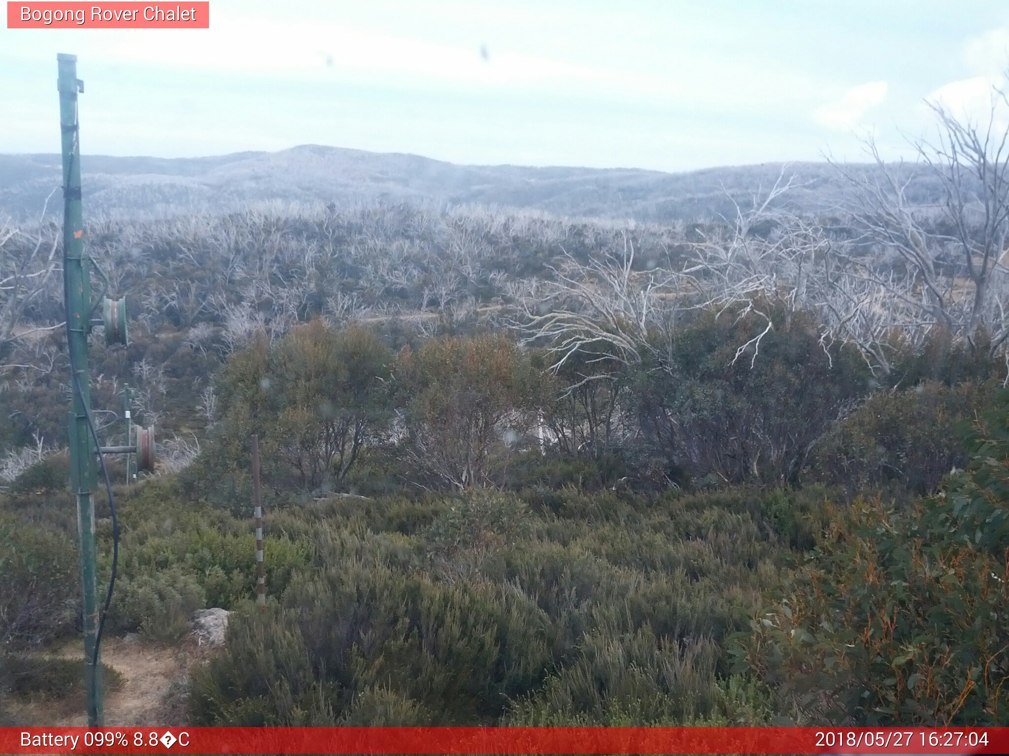 Bogong Web Cam 4:27pm Sunday 27th of May 2018