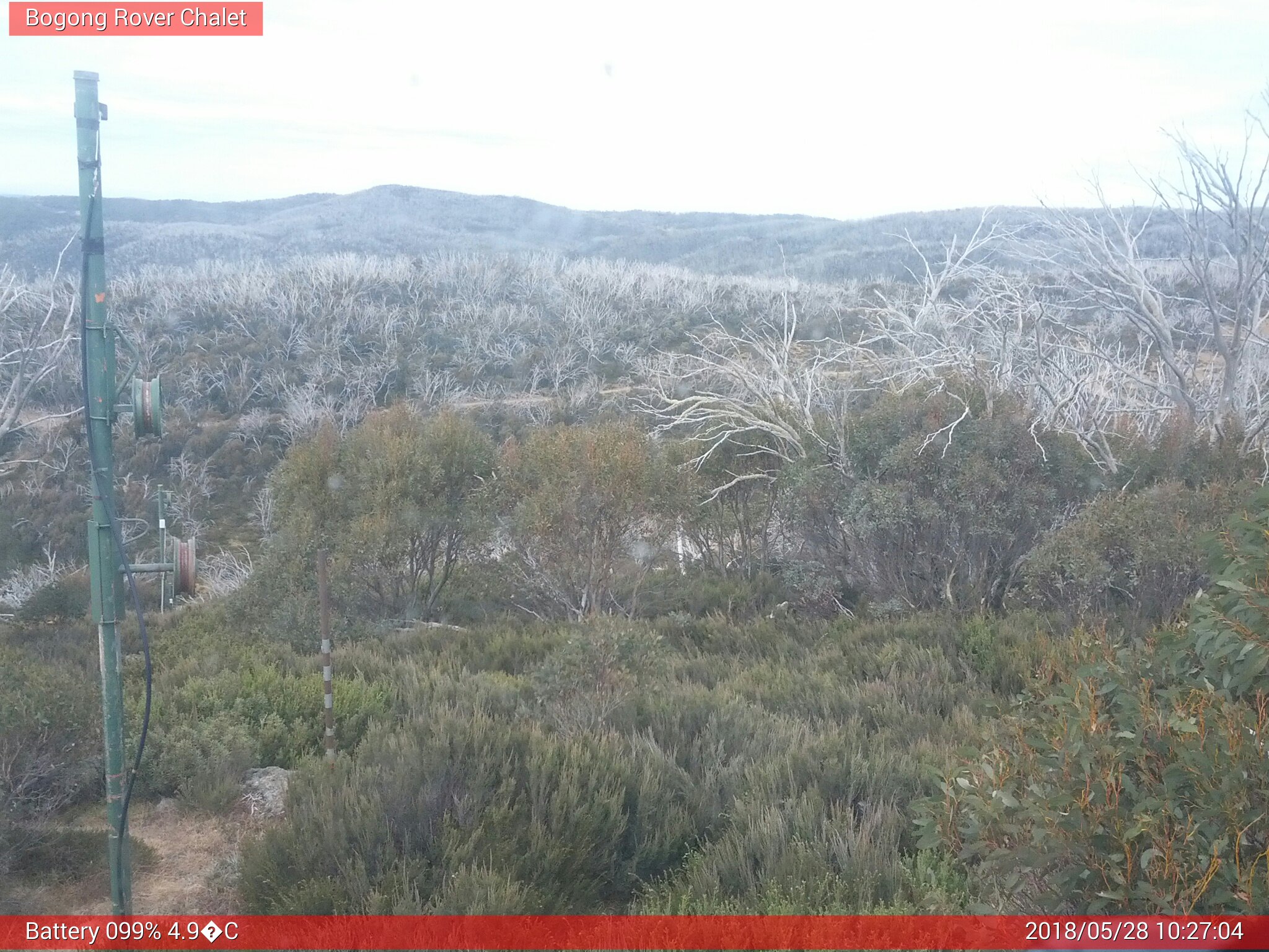 Bogong Web Cam 10:27am Monday 28th of May 2018