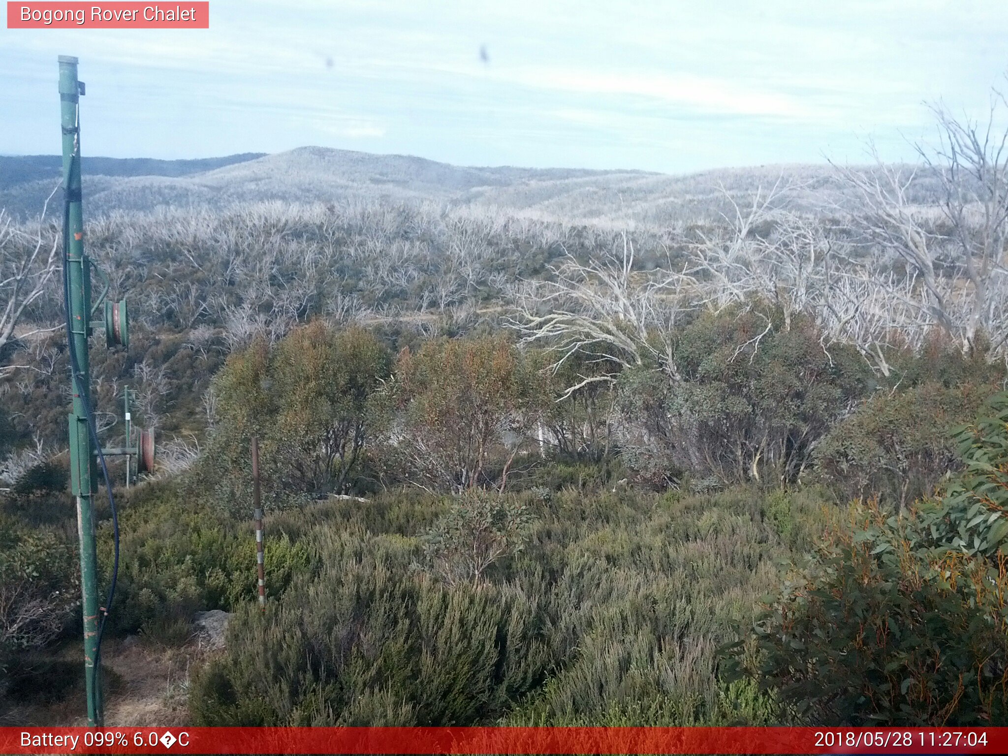 Bogong Web Cam 11:27am Monday 28th of May 2018