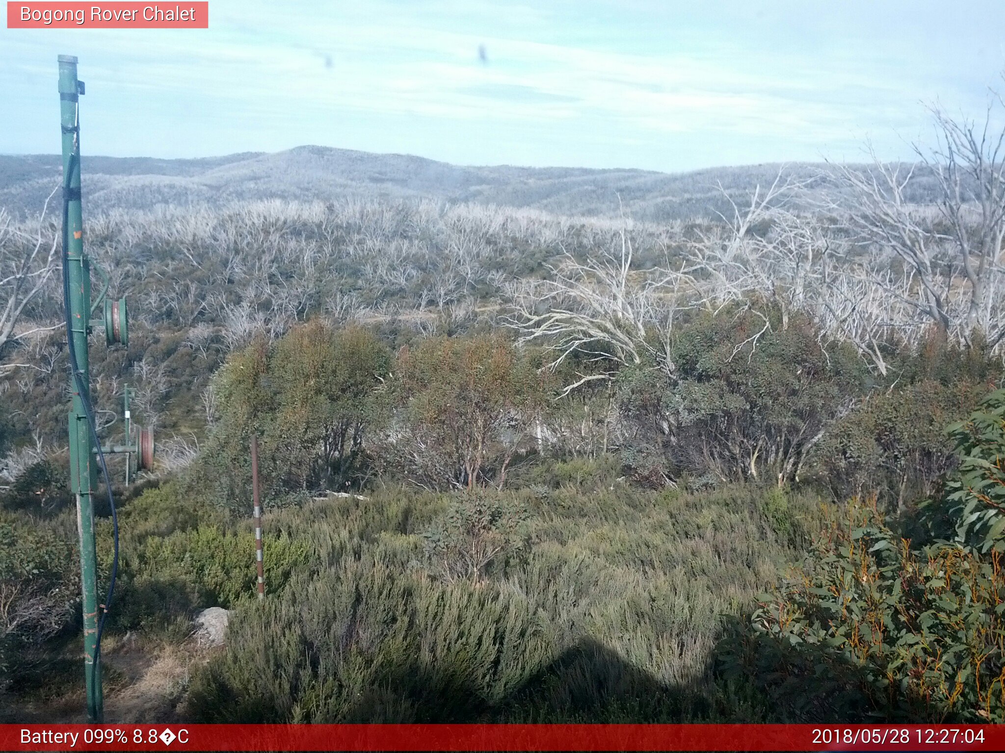 Bogong Web Cam 12:27pm Monday 28th of May 2018