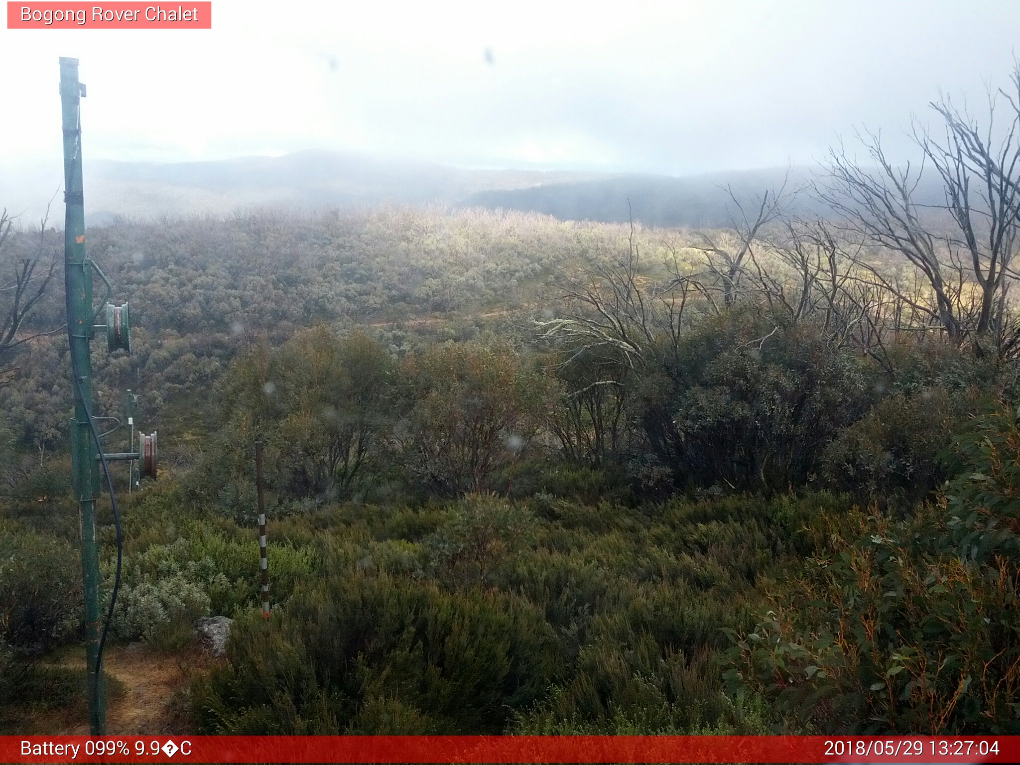 Bogong Web Cam 1:27pm Tuesday 29th of May 2018