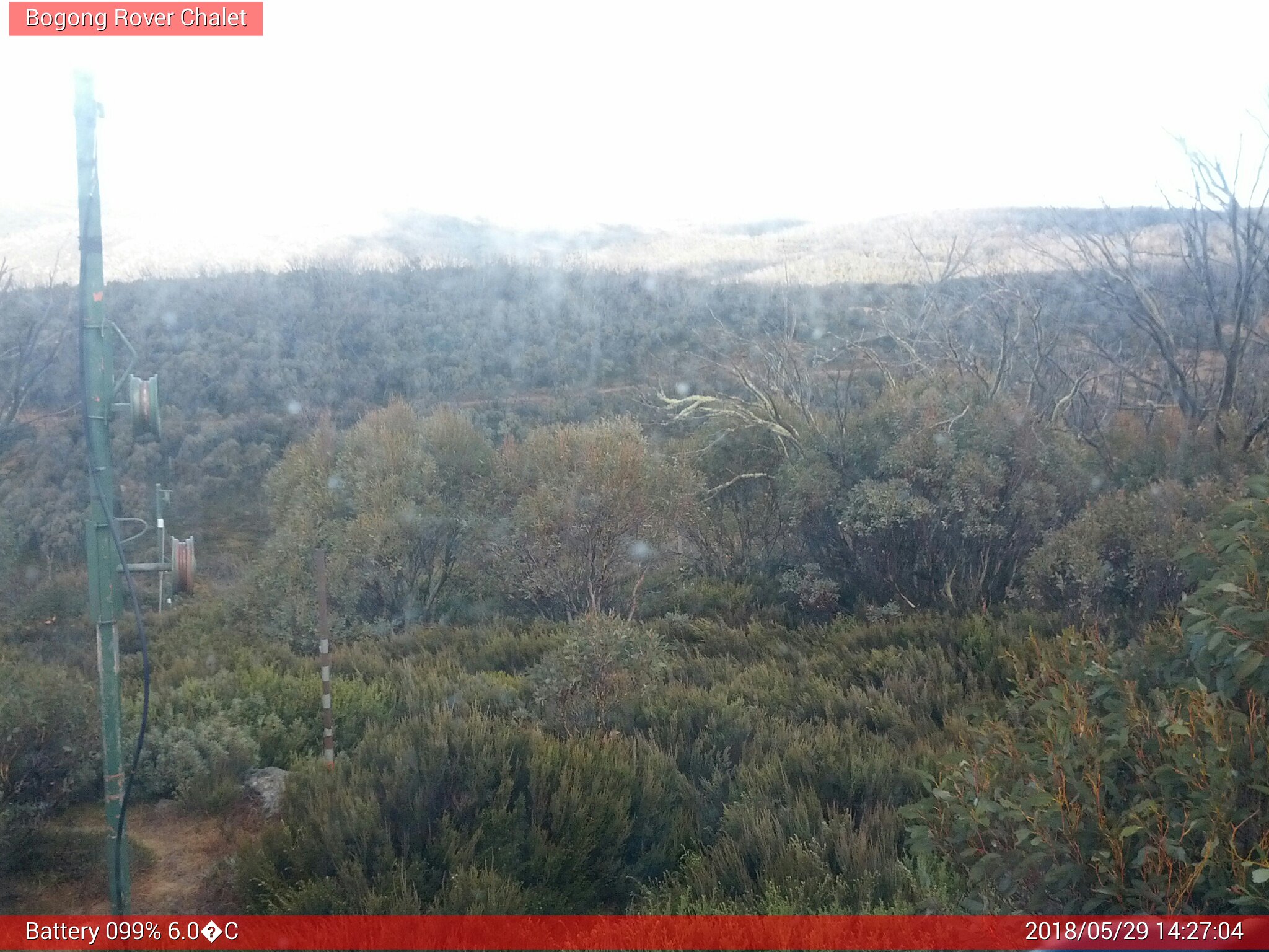 Bogong Web Cam 2:27pm Tuesday 29th of May 2018