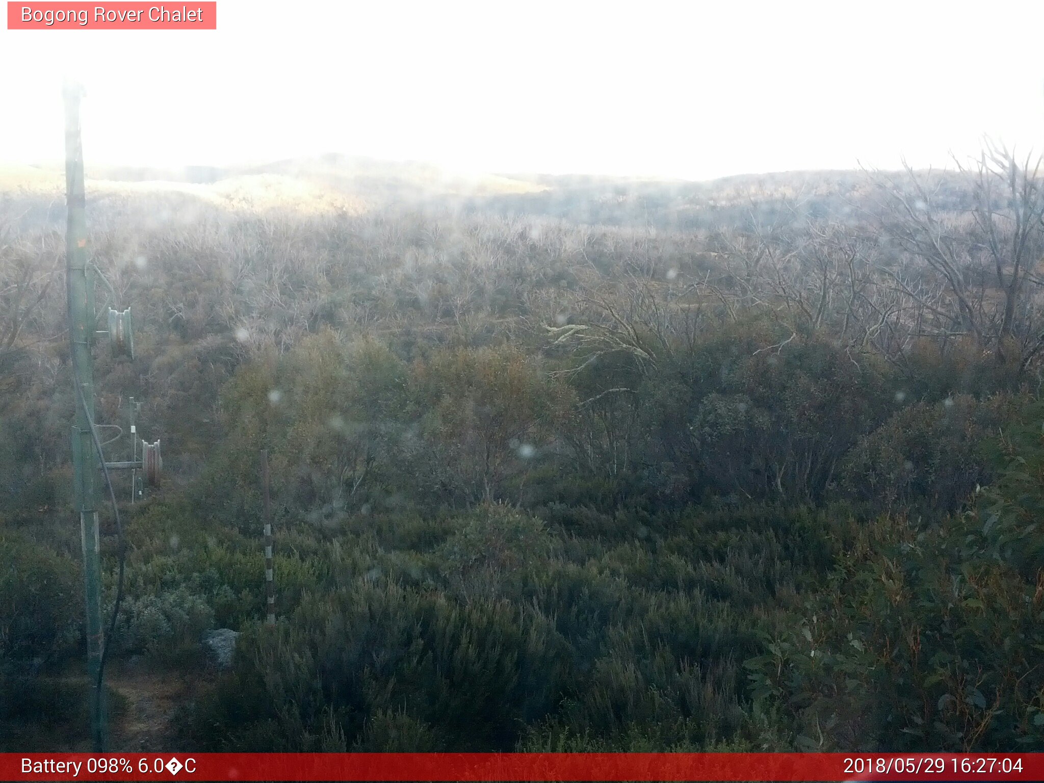 Bogong Web Cam 4:27pm Tuesday 29th of May 2018