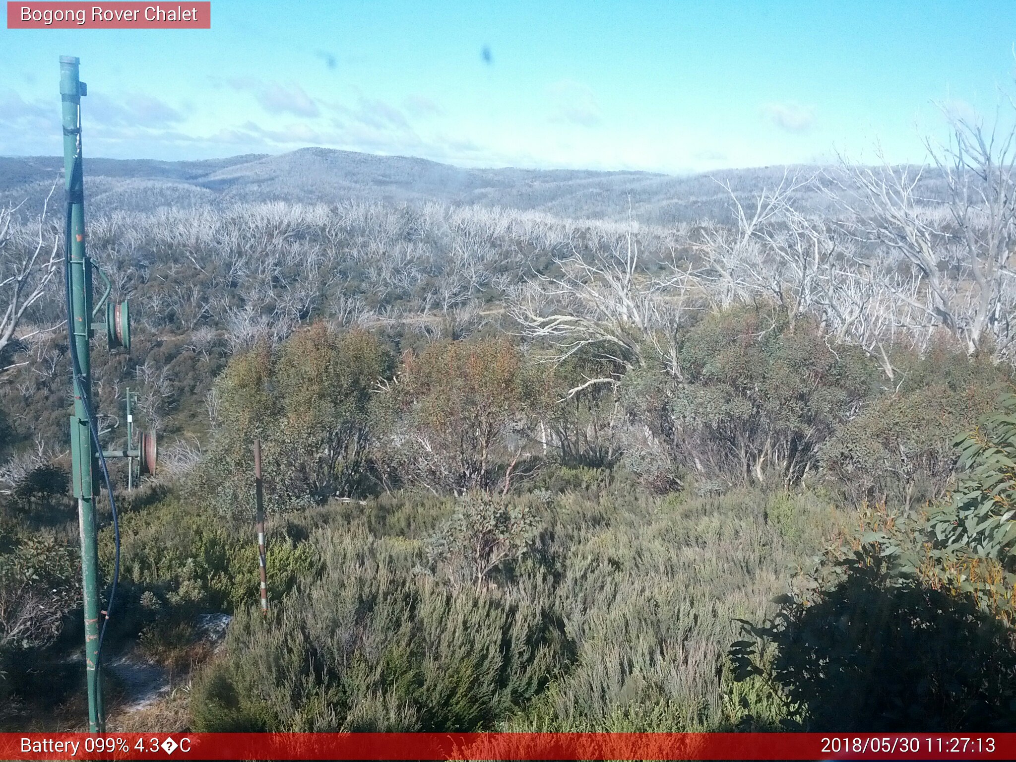 Bogong Web Cam 11:27am Wednesday 30th of May 2018