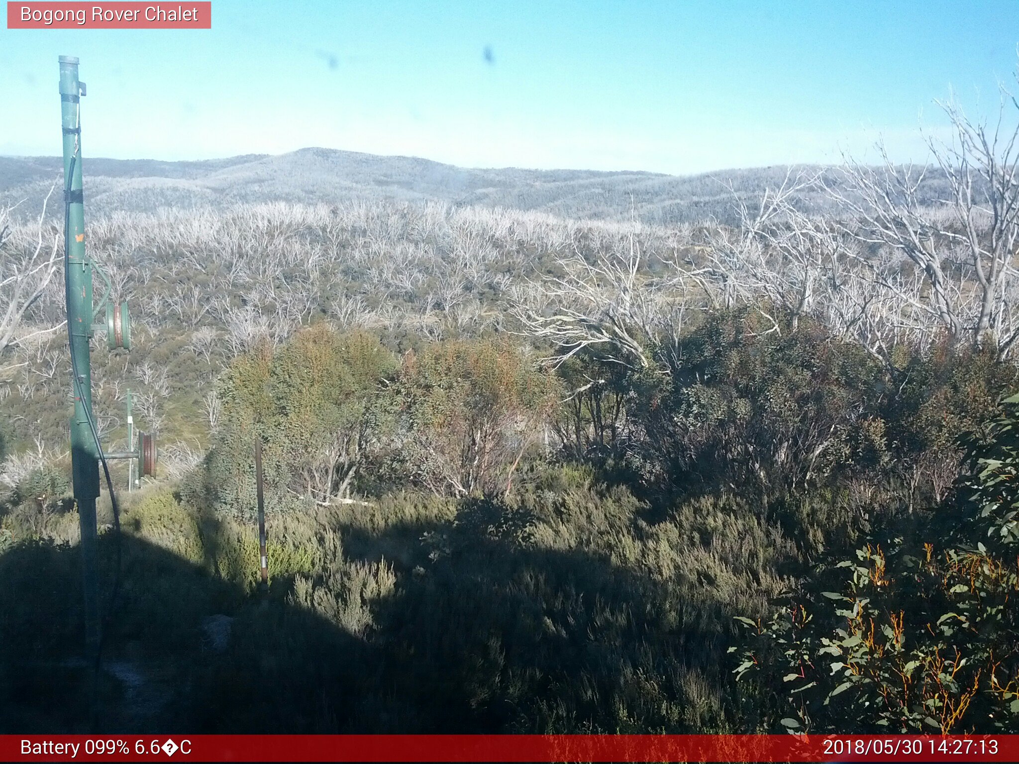 Bogong Web Cam 2:27pm Wednesday 30th of May 2018