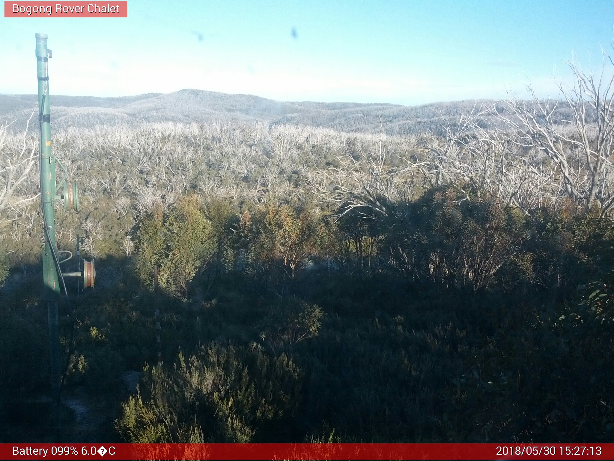 Bogong Web Cam 3:27pm Wednesday 30th of May 2018