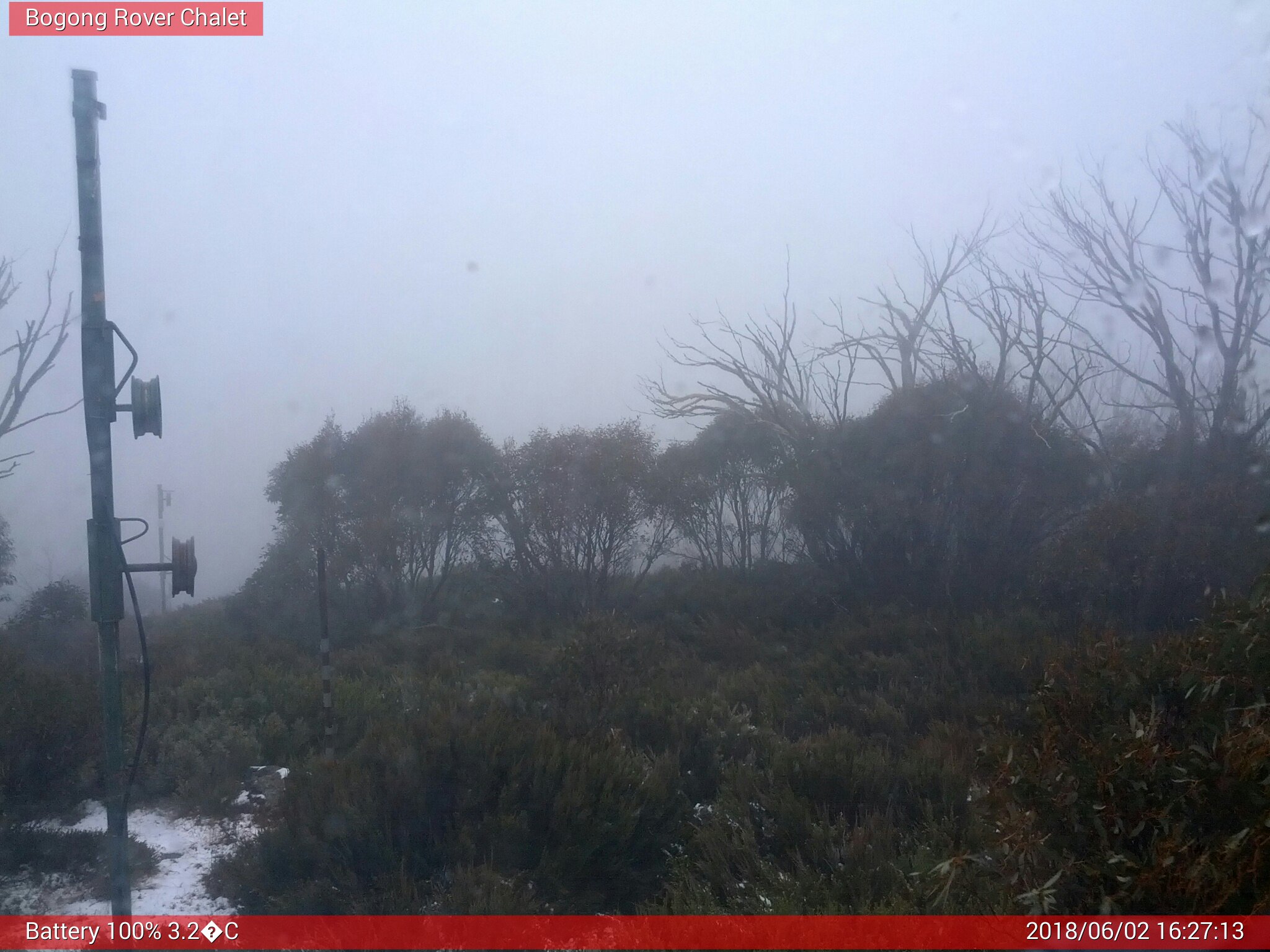 Bogong Web Cam 4:27pm Saturday 2nd of June 2018