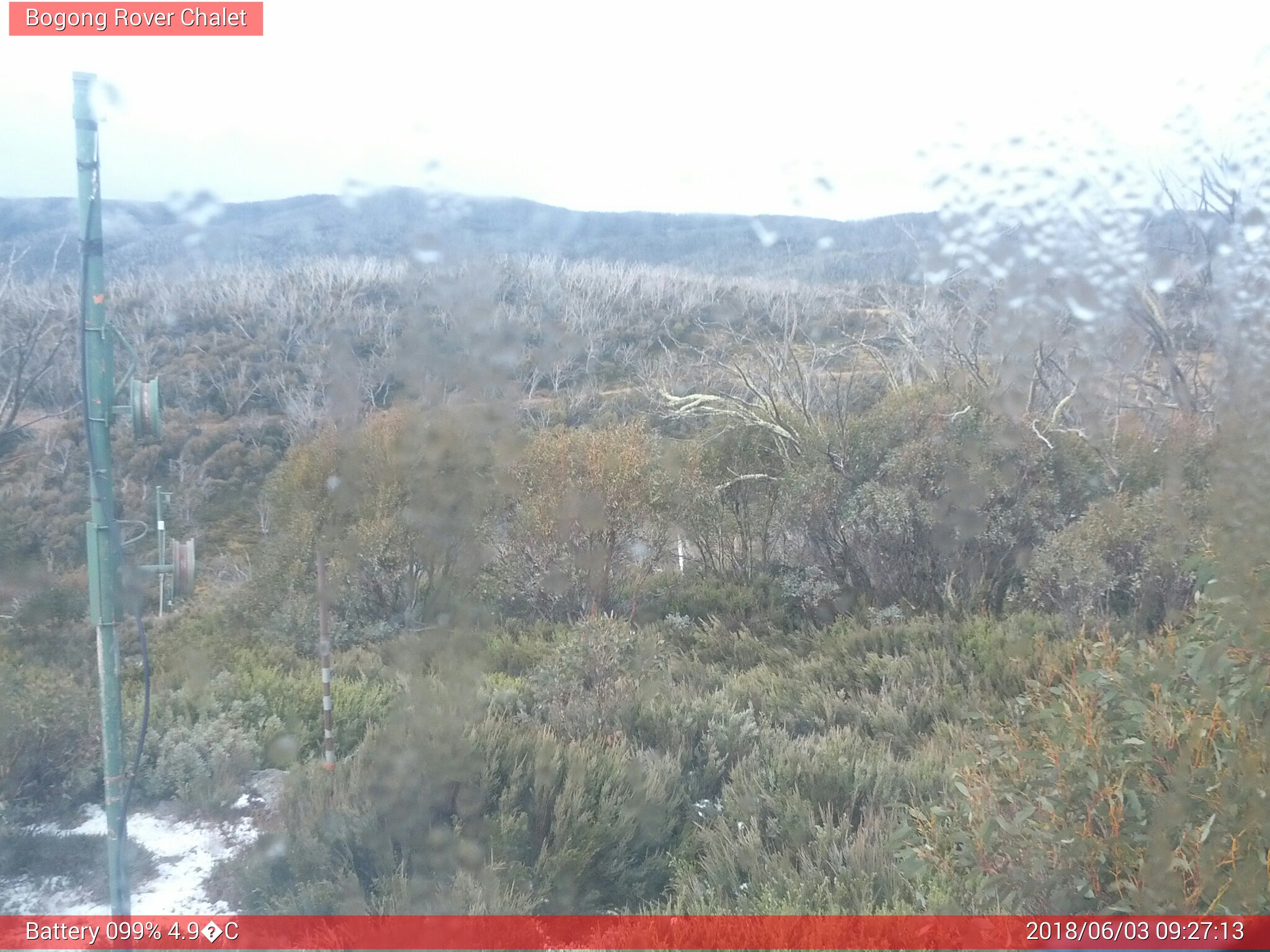 Bogong Web Cam 9:27am Sunday 3rd of June 2018