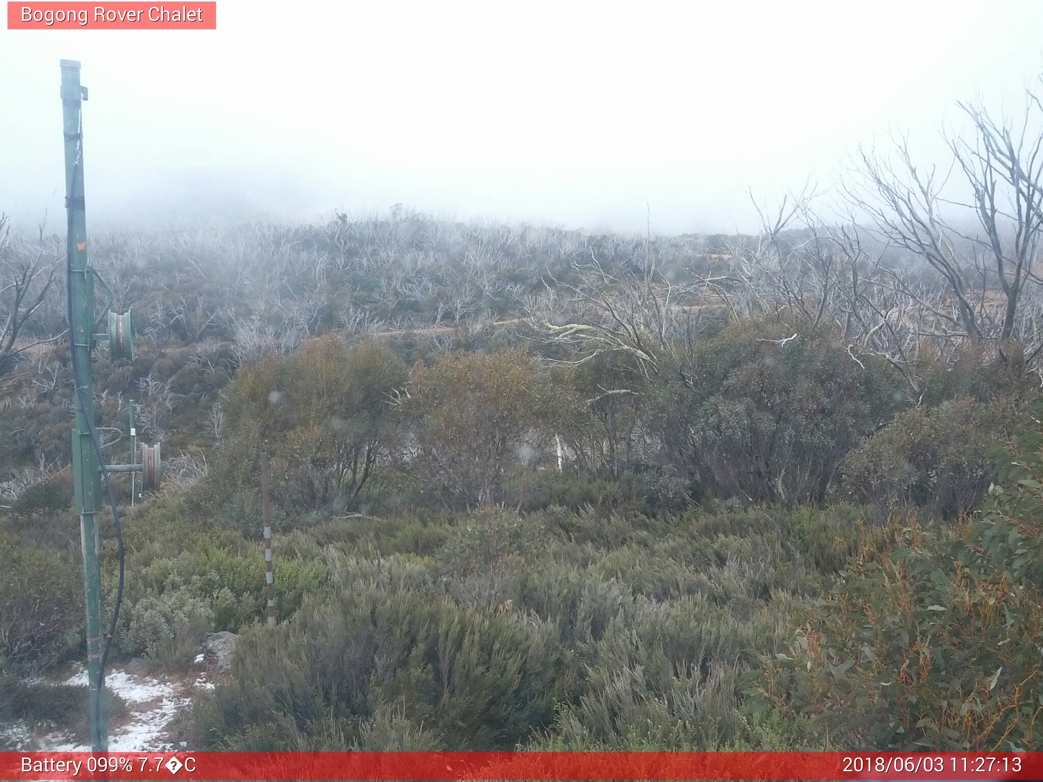 Bogong Web Cam 11:27am Sunday 3rd of June 2018