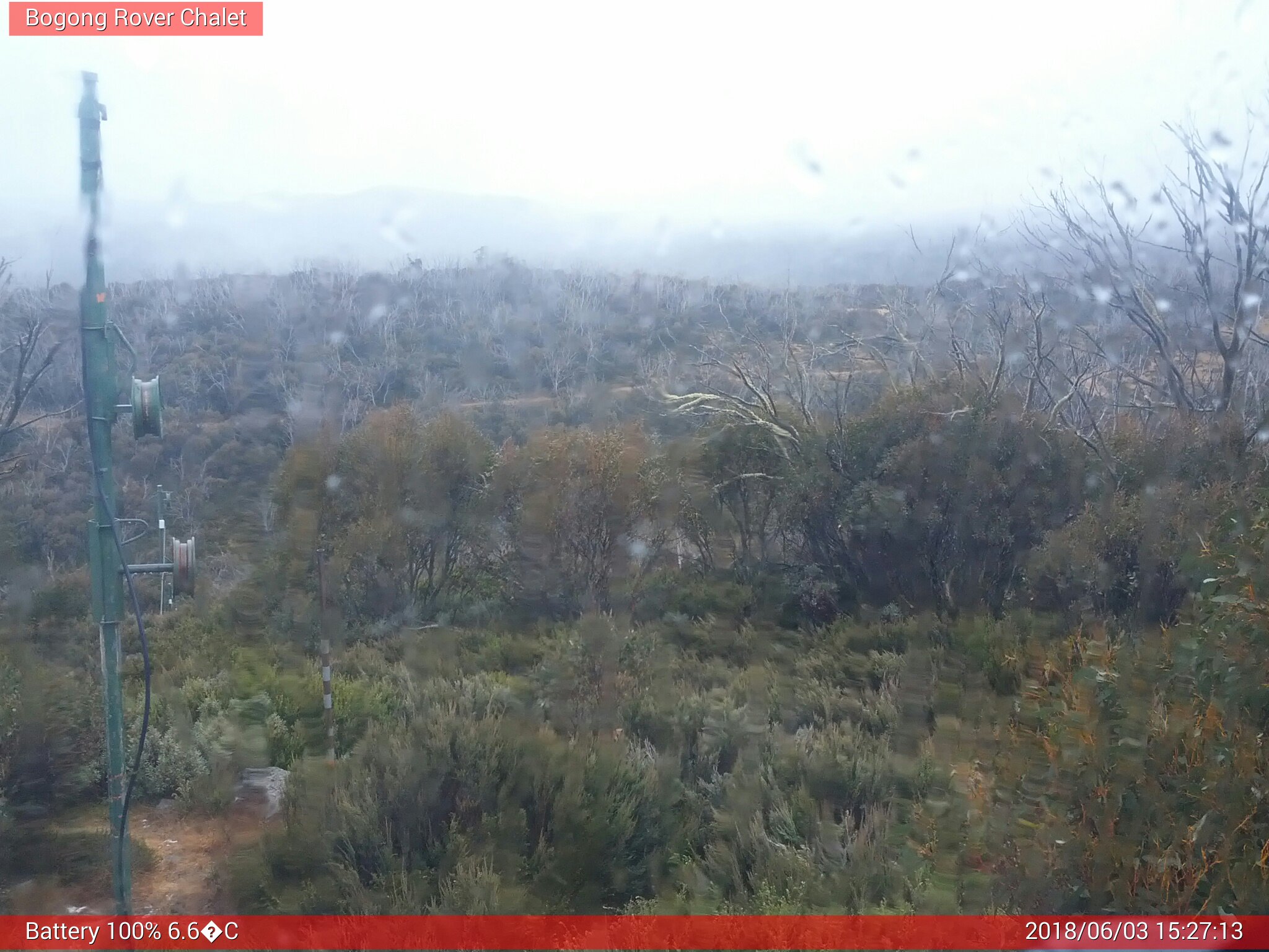 Bogong Web Cam 3:27pm Sunday 3rd of June 2018