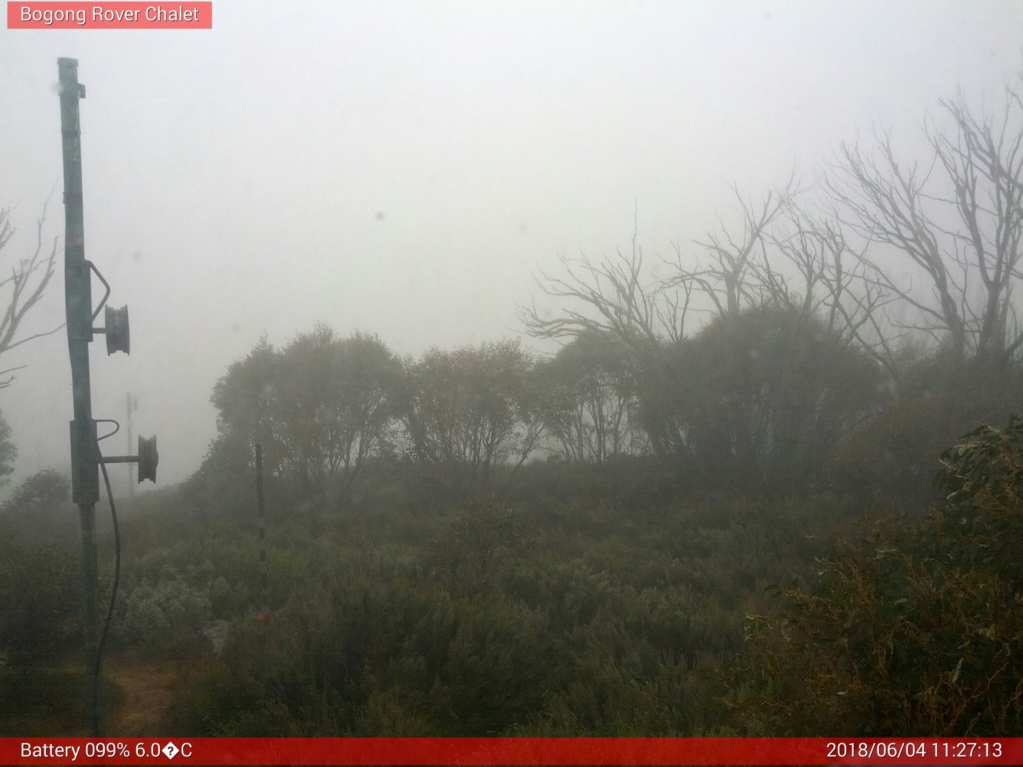 Bogong Web Cam 11:27am Monday 4th of June 2018