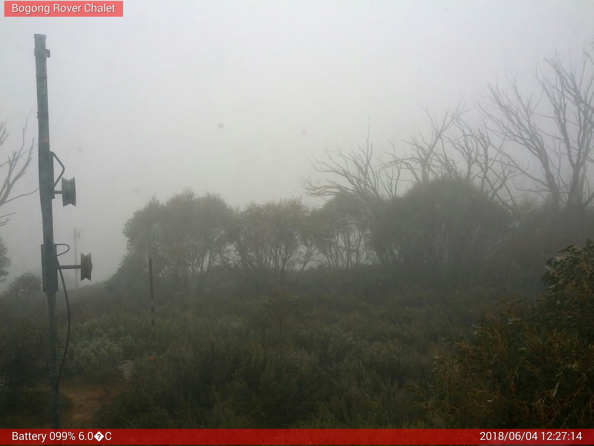 Bogong Web Cam 12:27pm Monday 4th of June 2018