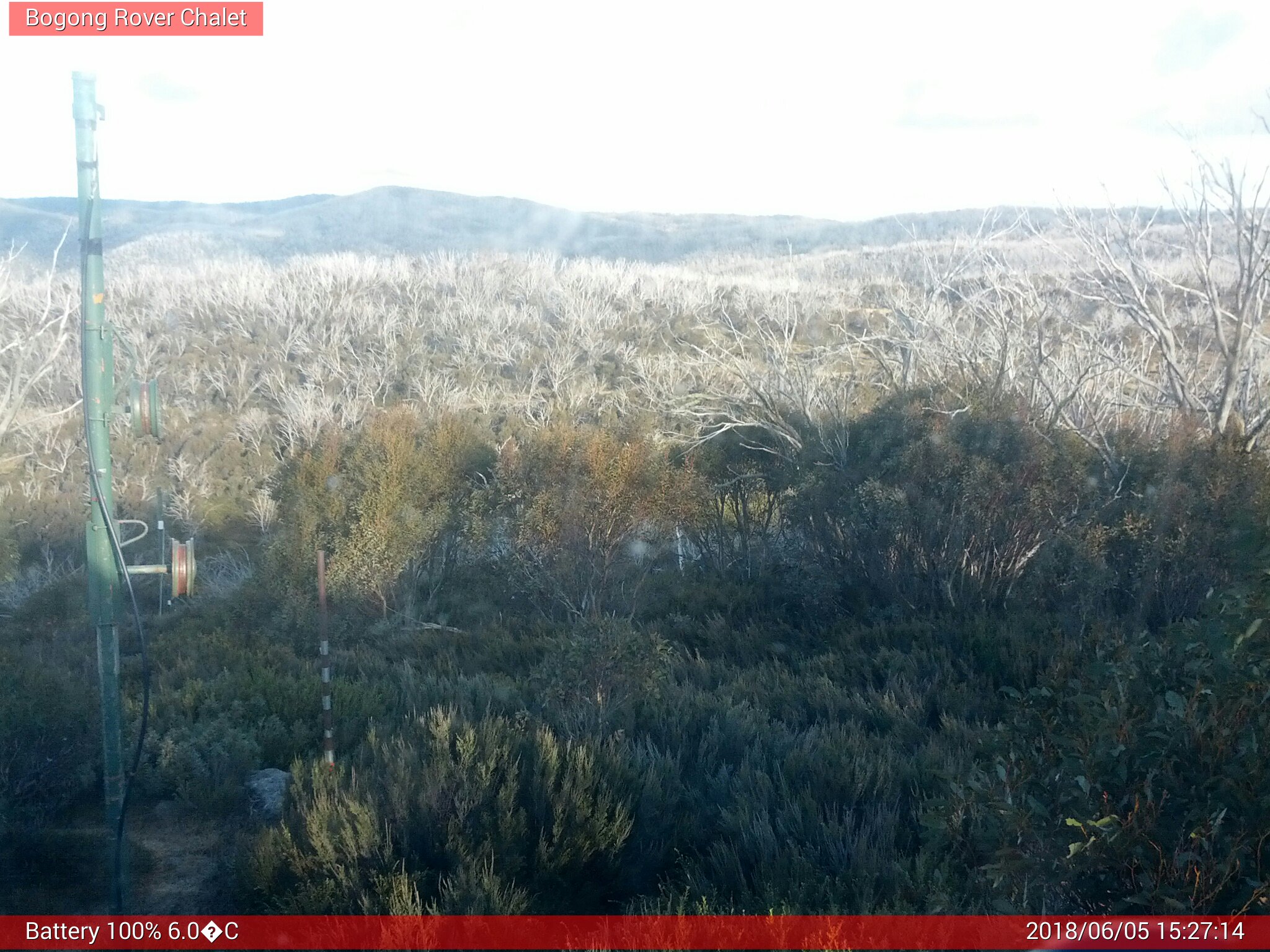 Bogong Web Cam 3:27pm Tuesday 5th of June 2018