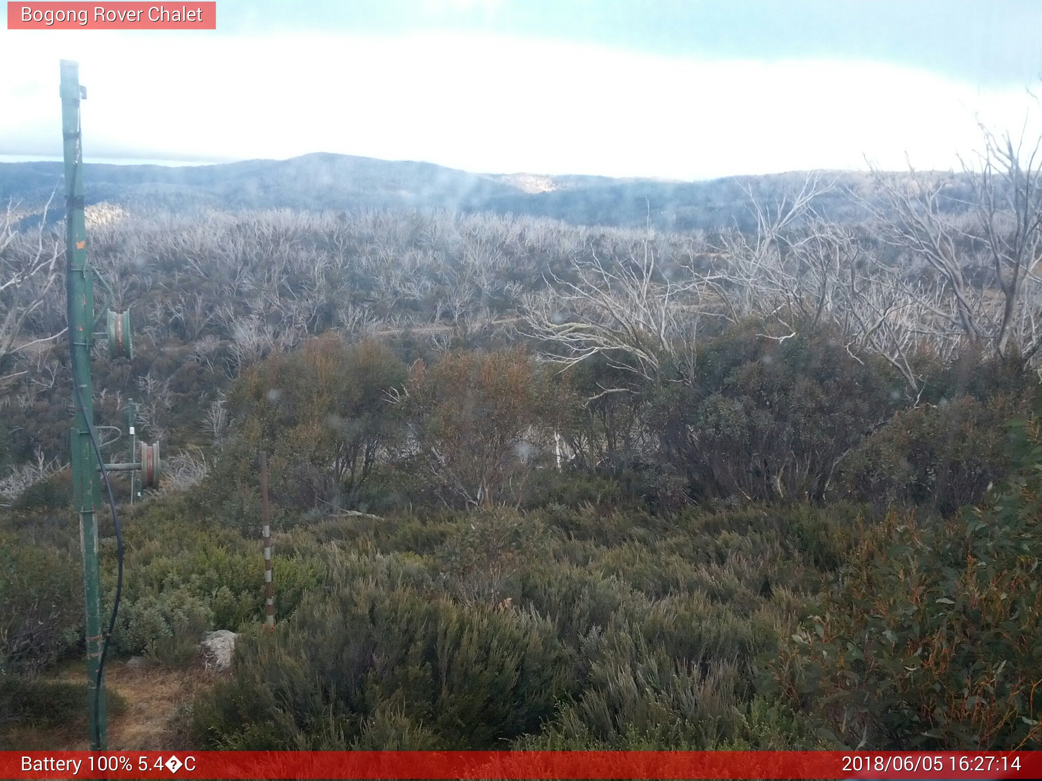 Bogong Web Cam 4:27pm Tuesday 5th of June 2018