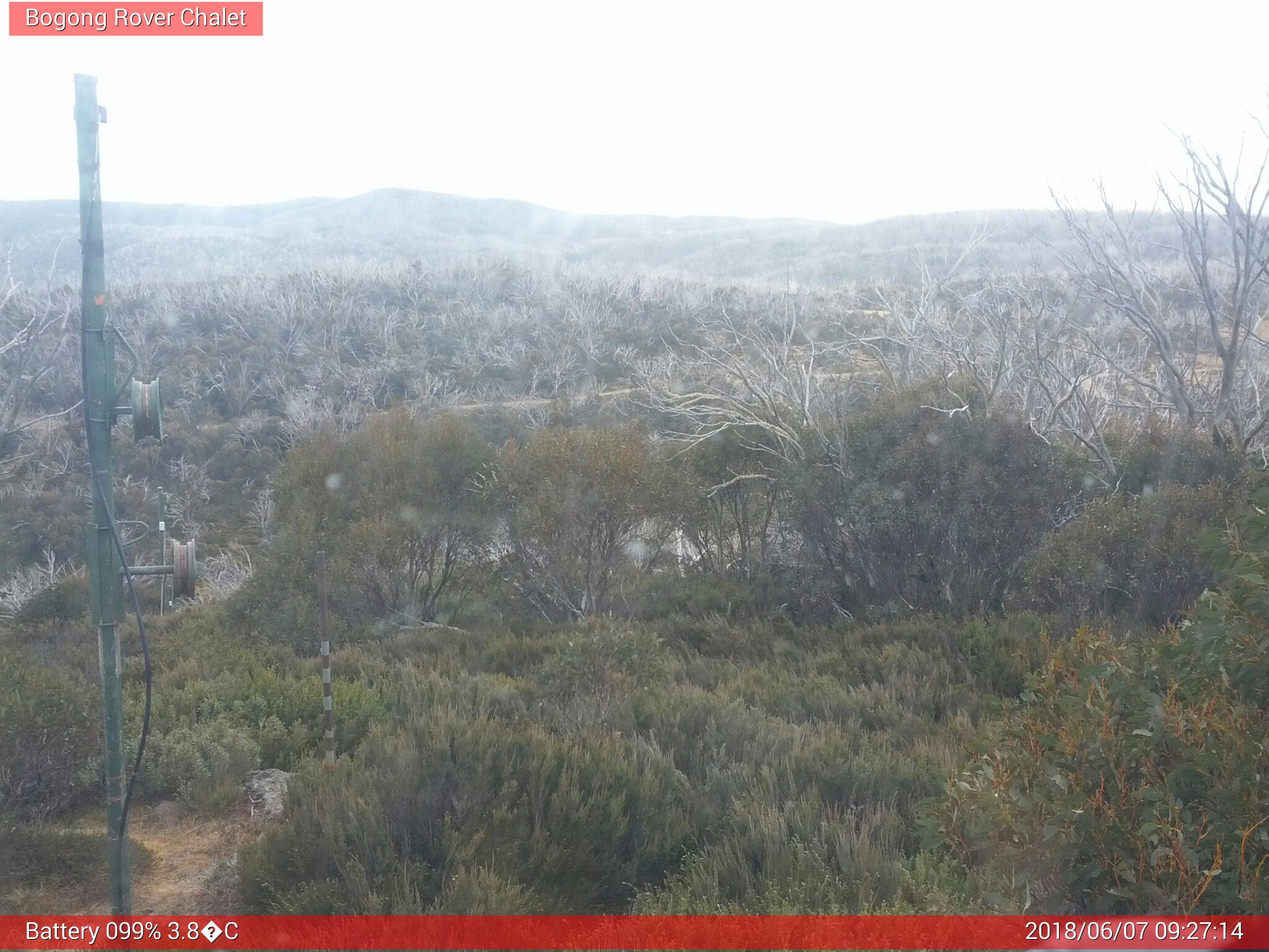 Bogong Web Cam 9:27am Thursday 7th of June 2018