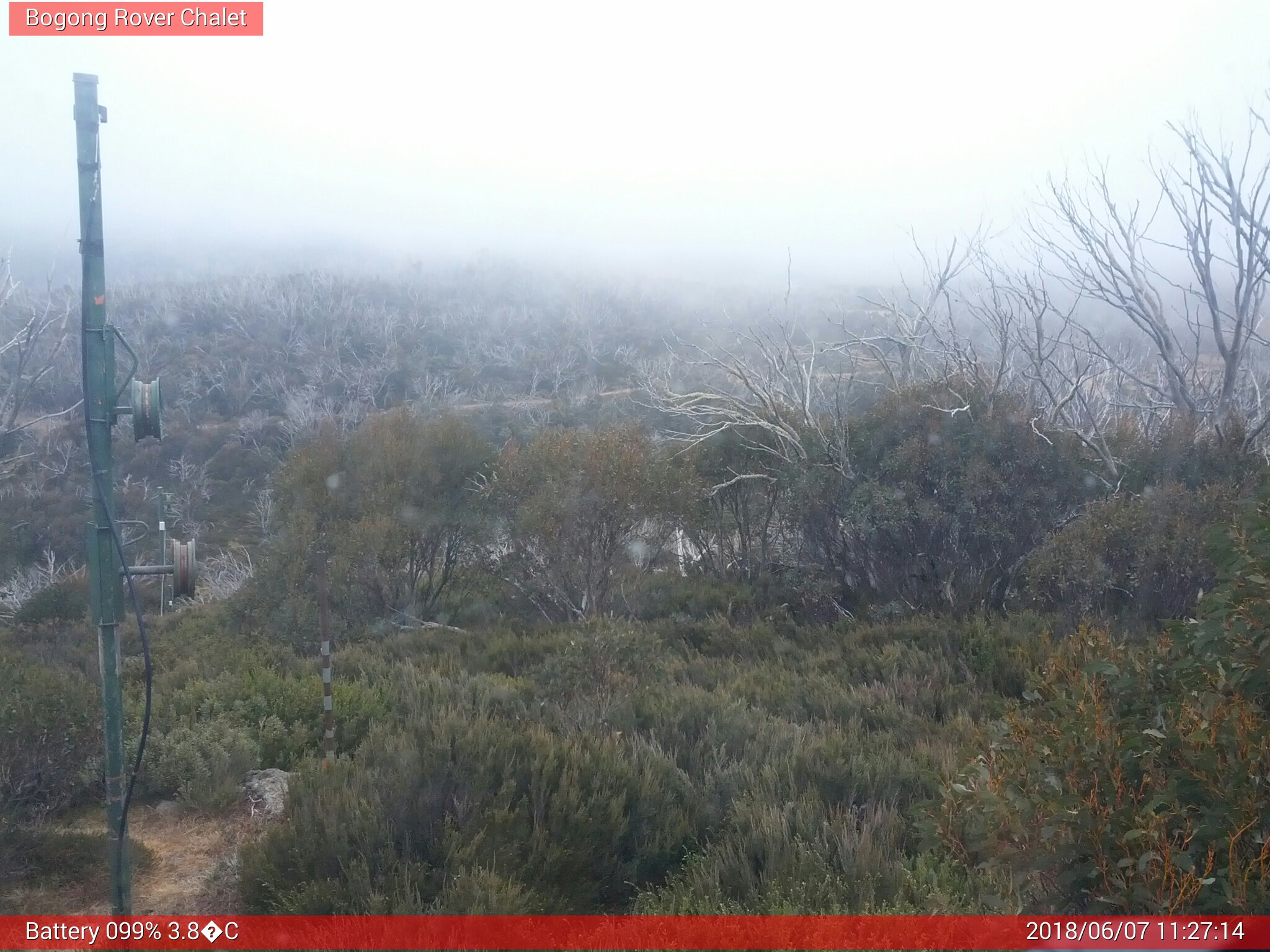 Bogong Web Cam 11:27am Thursday 7th of June 2018