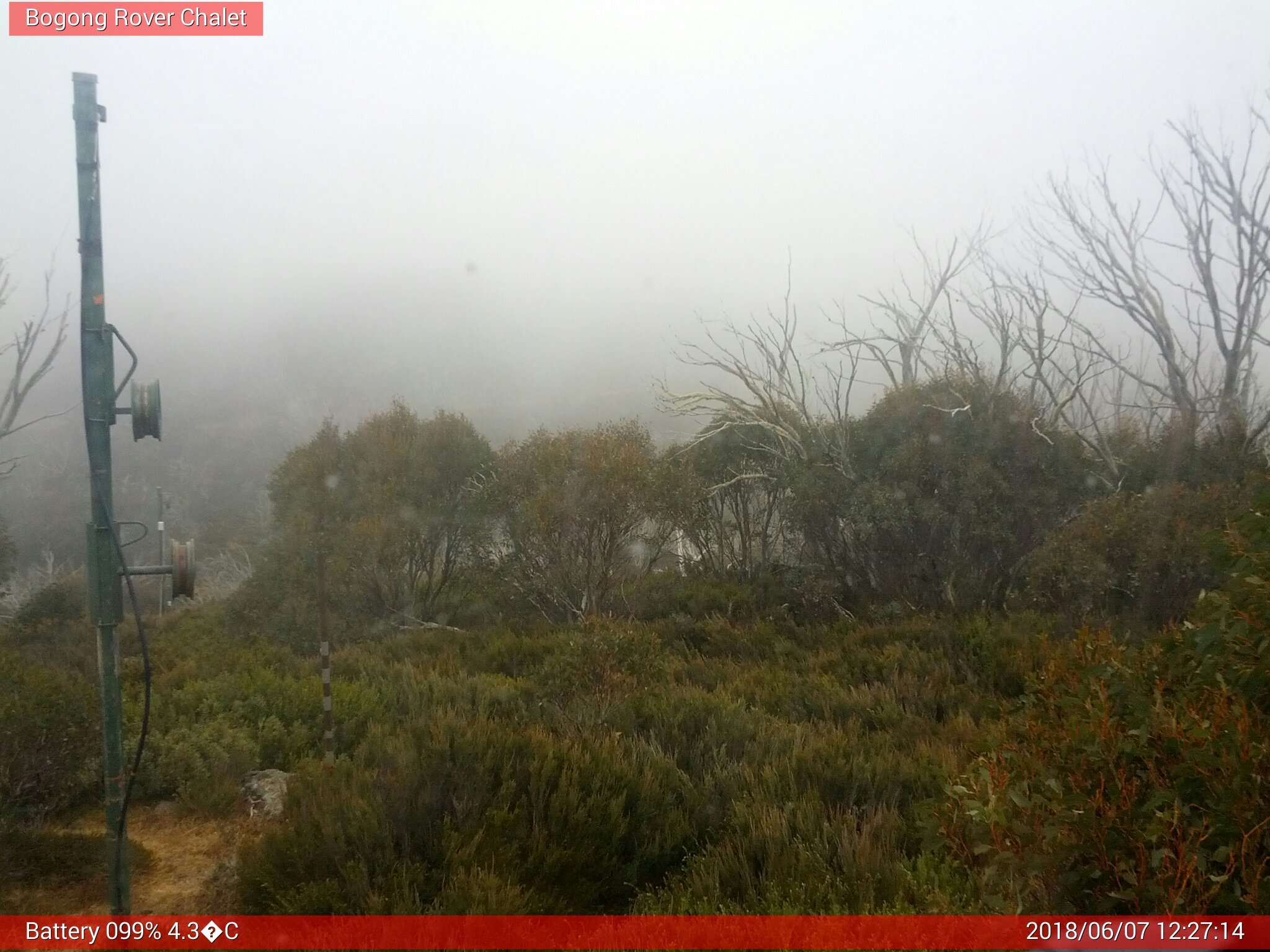 Bogong Web Cam 12:27pm Thursday 7th of June 2018