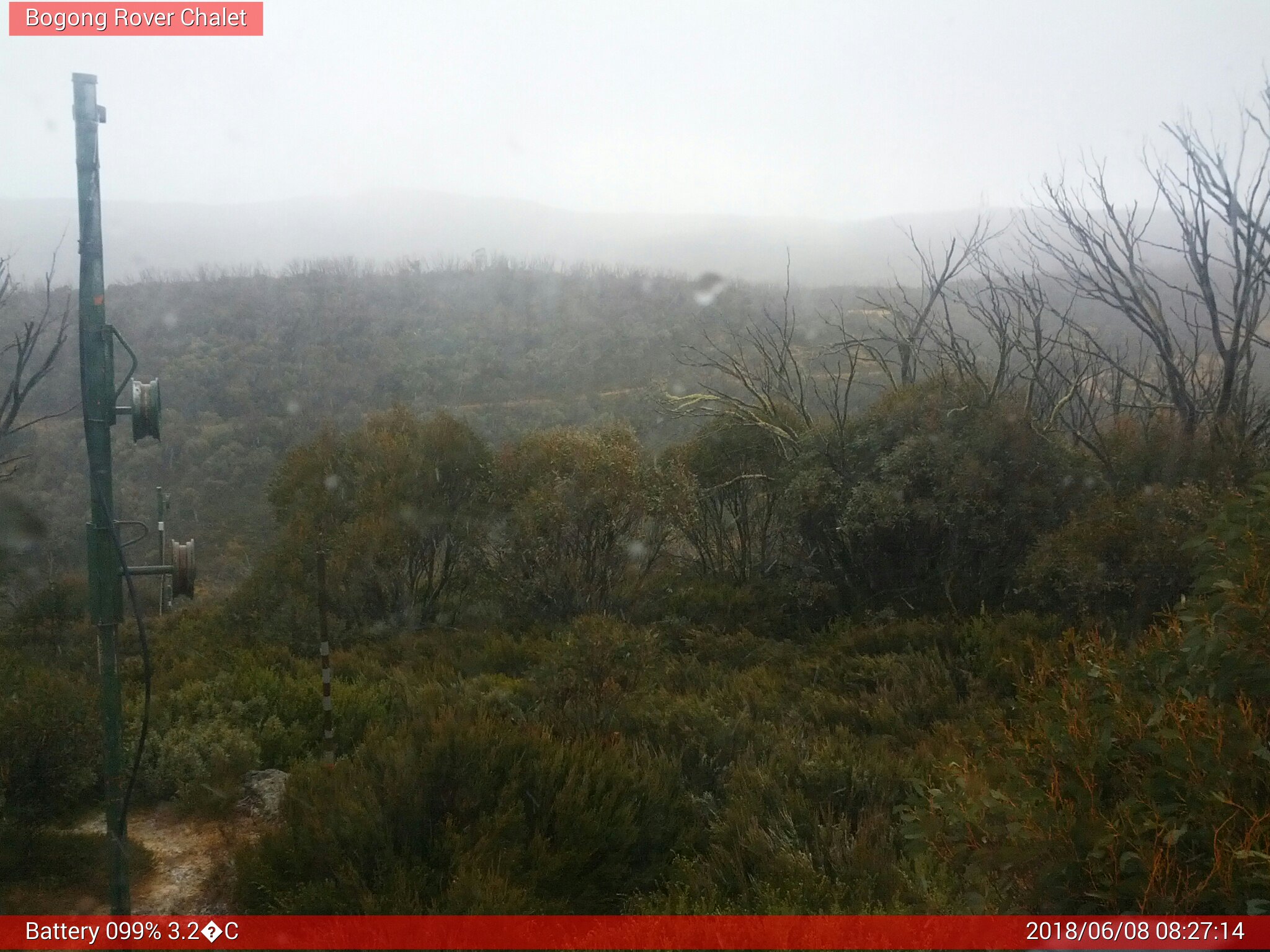 Bogong Web Cam 8:27am Friday 8th of June 2018