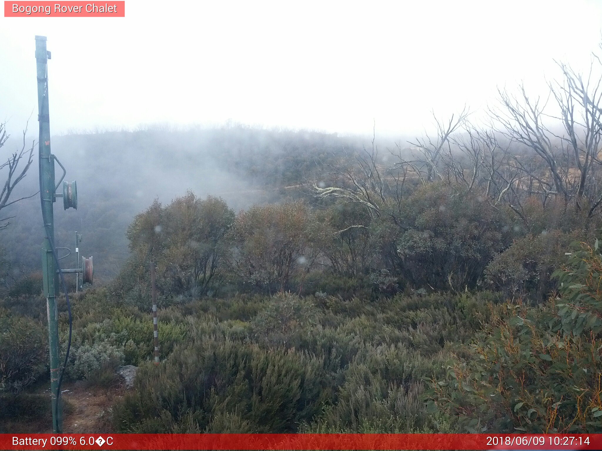 Bogong Web Cam 10:27am Saturday 9th of June 2018