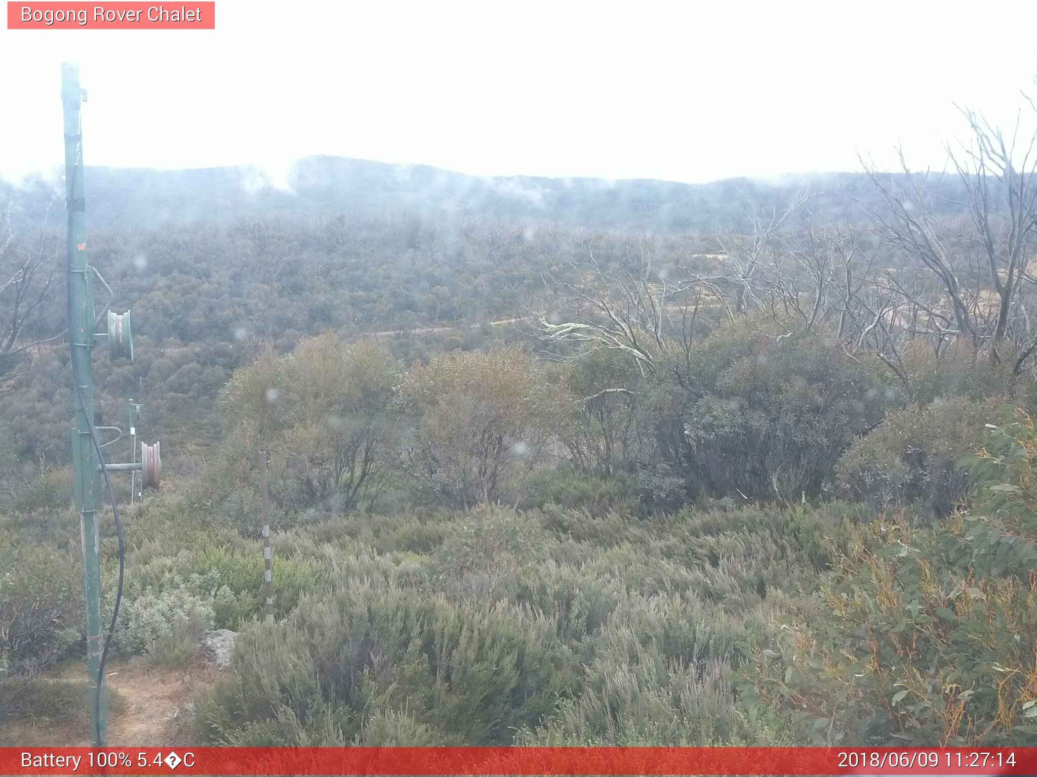 Bogong Web Cam 11:27am Saturday 9th of June 2018