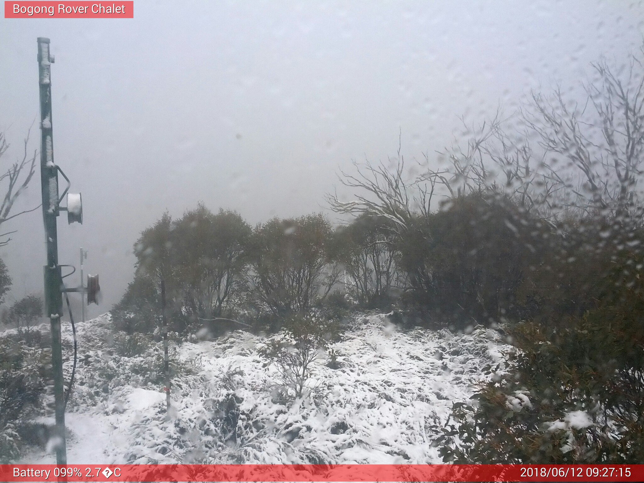 Bogong Web Cam 9:27am Tuesday 12th of June 2018