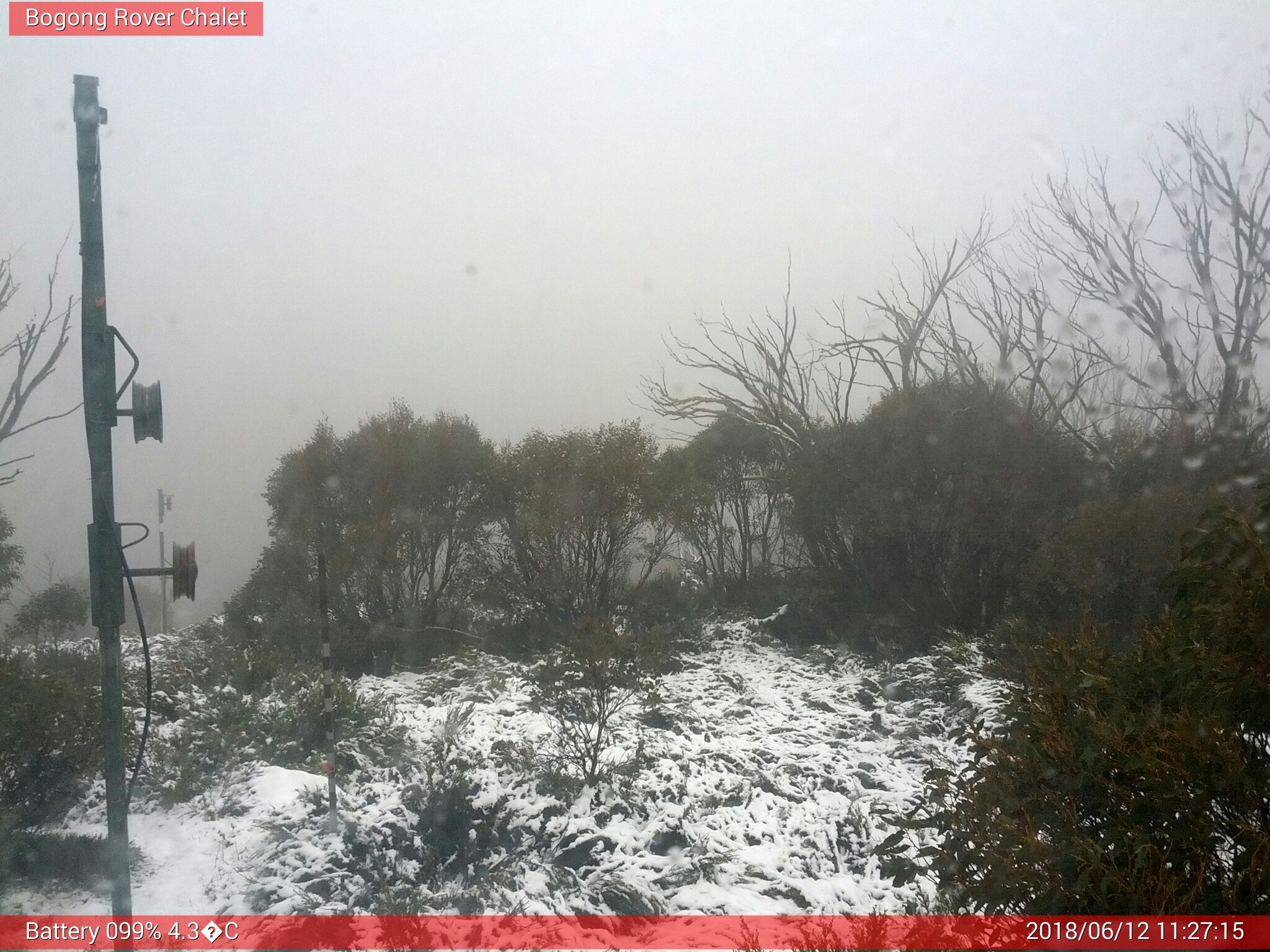 Bogong Web Cam 11:27am Tuesday 12th of June 2018