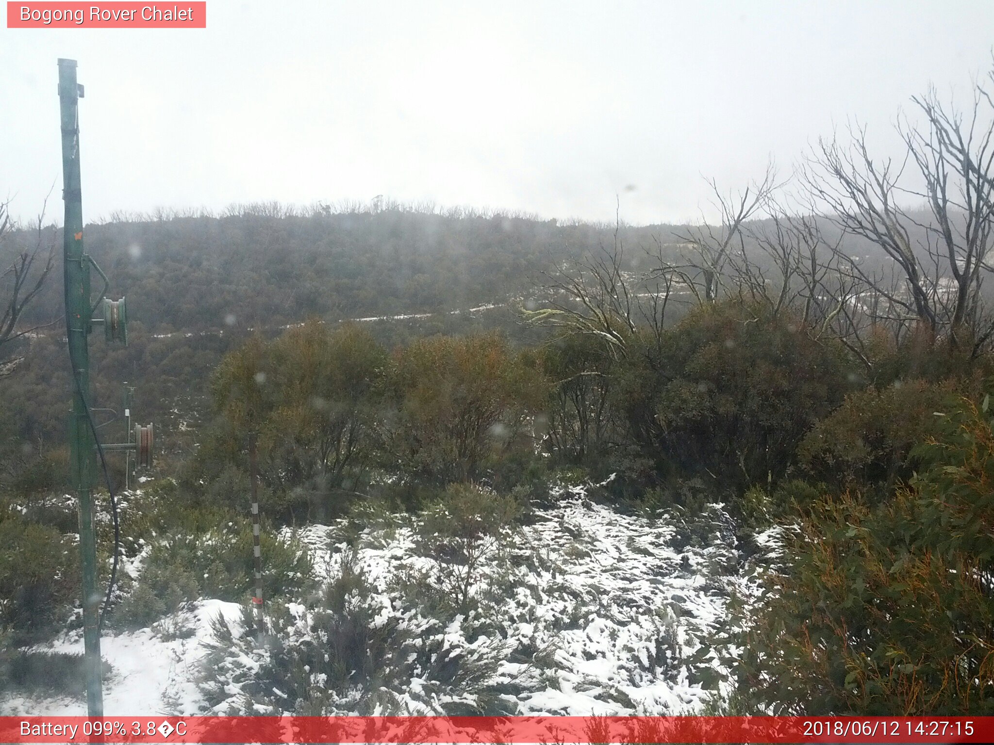 Bogong Web Cam 2:27pm Tuesday 12th of June 2018