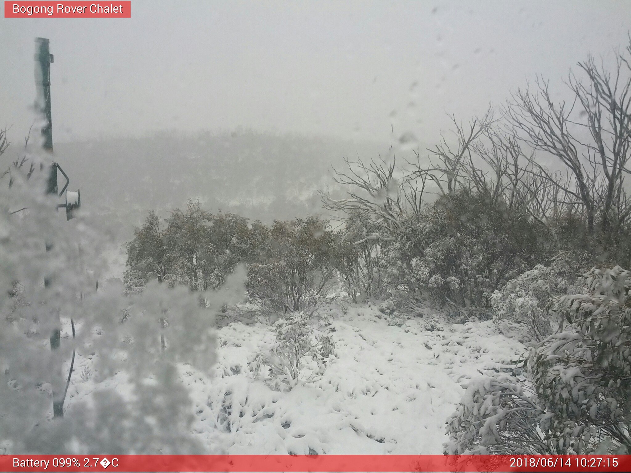 Bogong Web Cam 10:27am Thursday 14th of June 2018