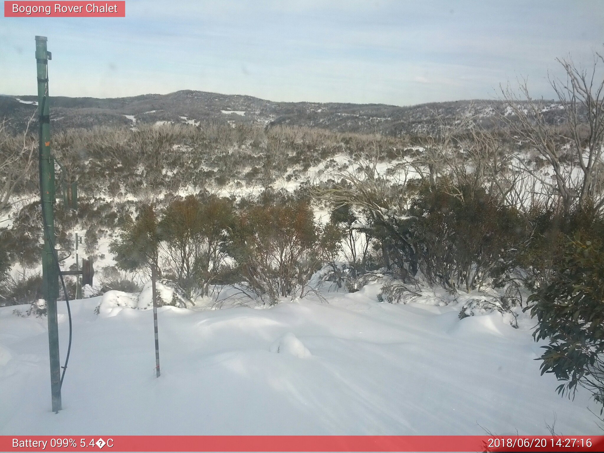 Bogong Web Cam 2:27pm Wednesday 20th of June 2018