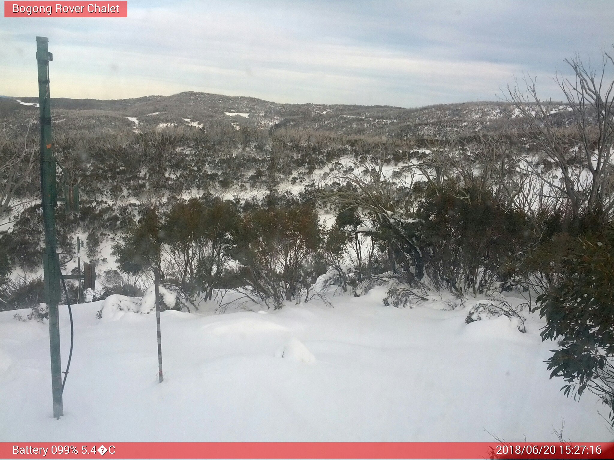 Bogong Web Cam 3:27pm Wednesday 20th of June 2018