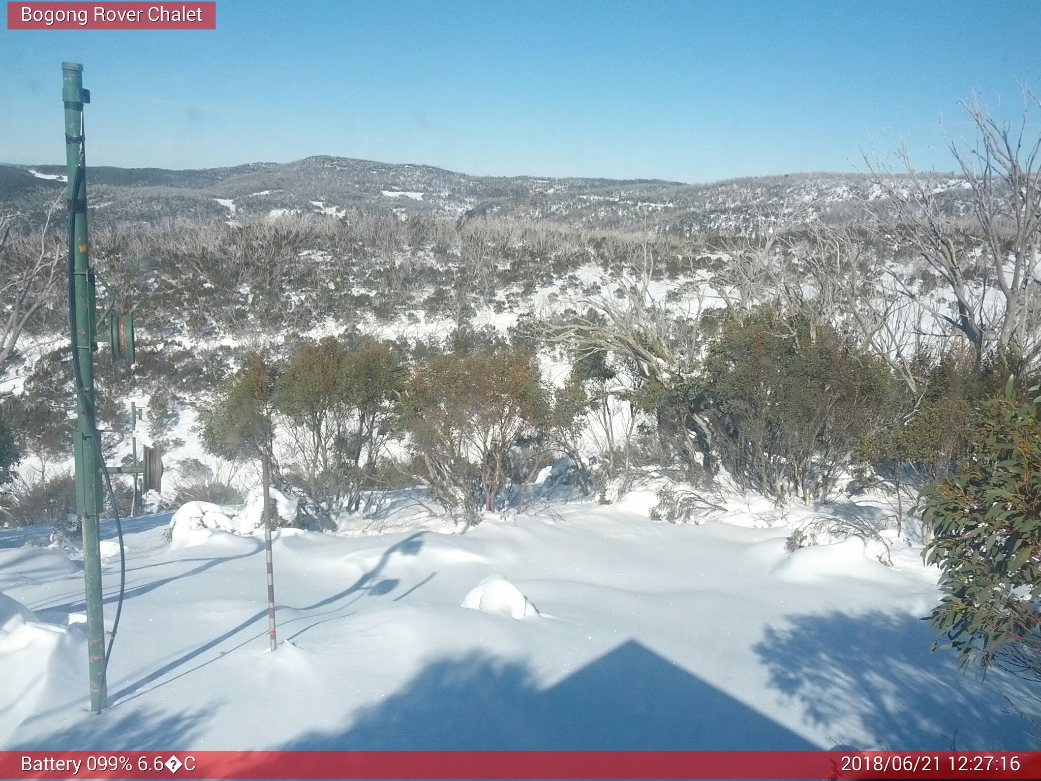 Bogong Web Cam 12:27pm Thursday 21st of June 2018