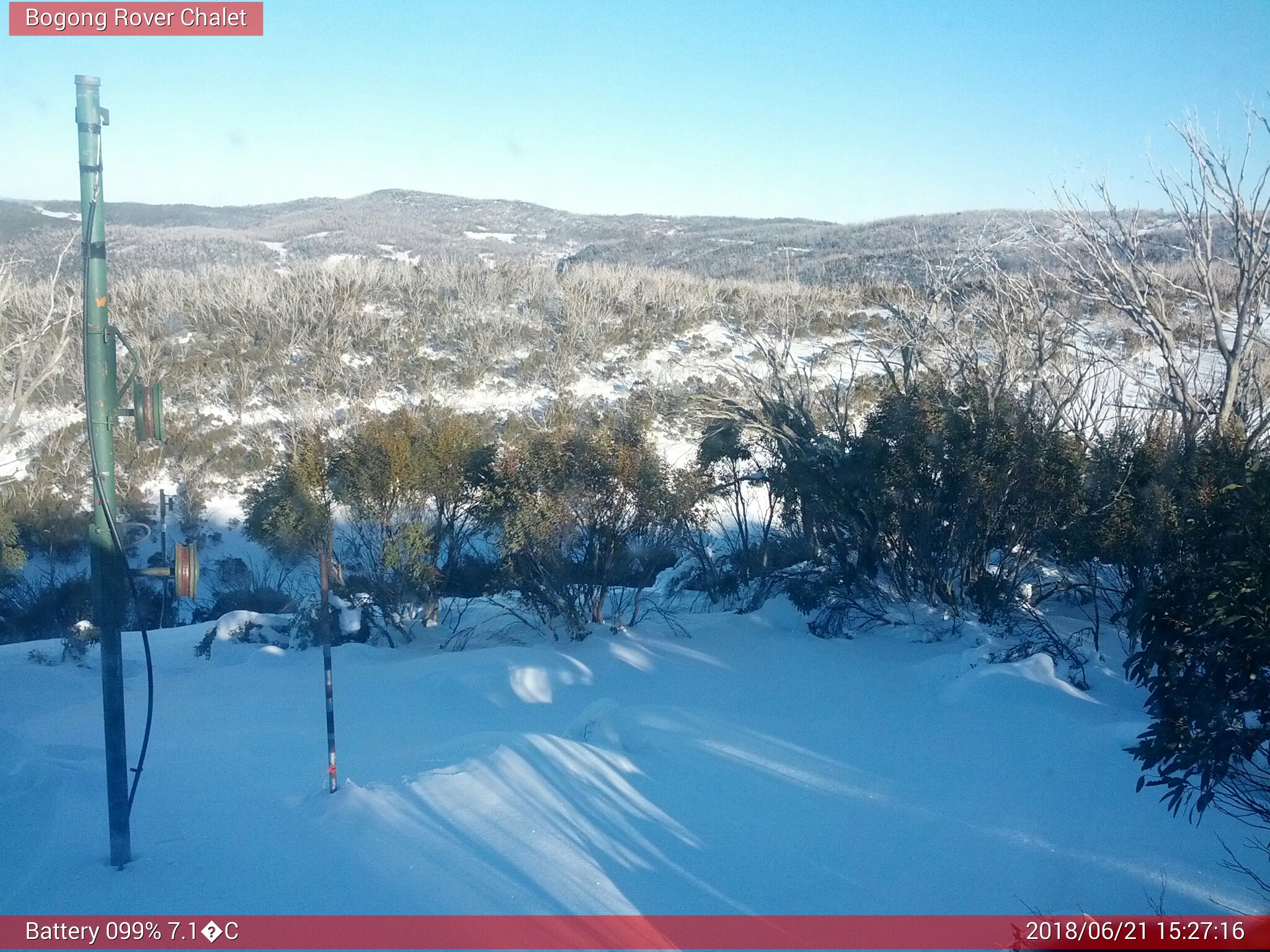 Bogong Web Cam 3:27pm Thursday 21st of June 2018