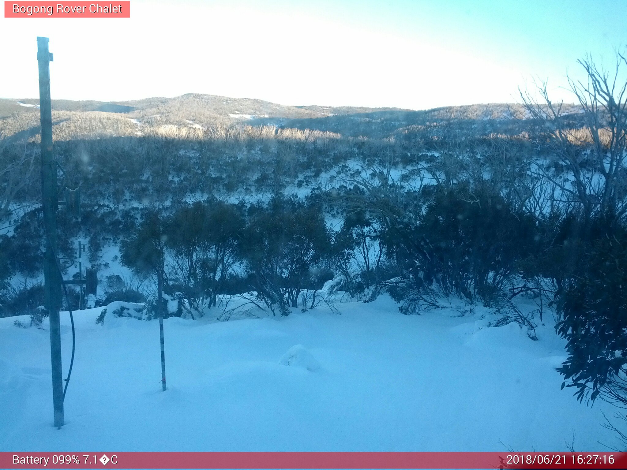 Bogong Web Cam 4:27pm Thursday 21st of June 2018