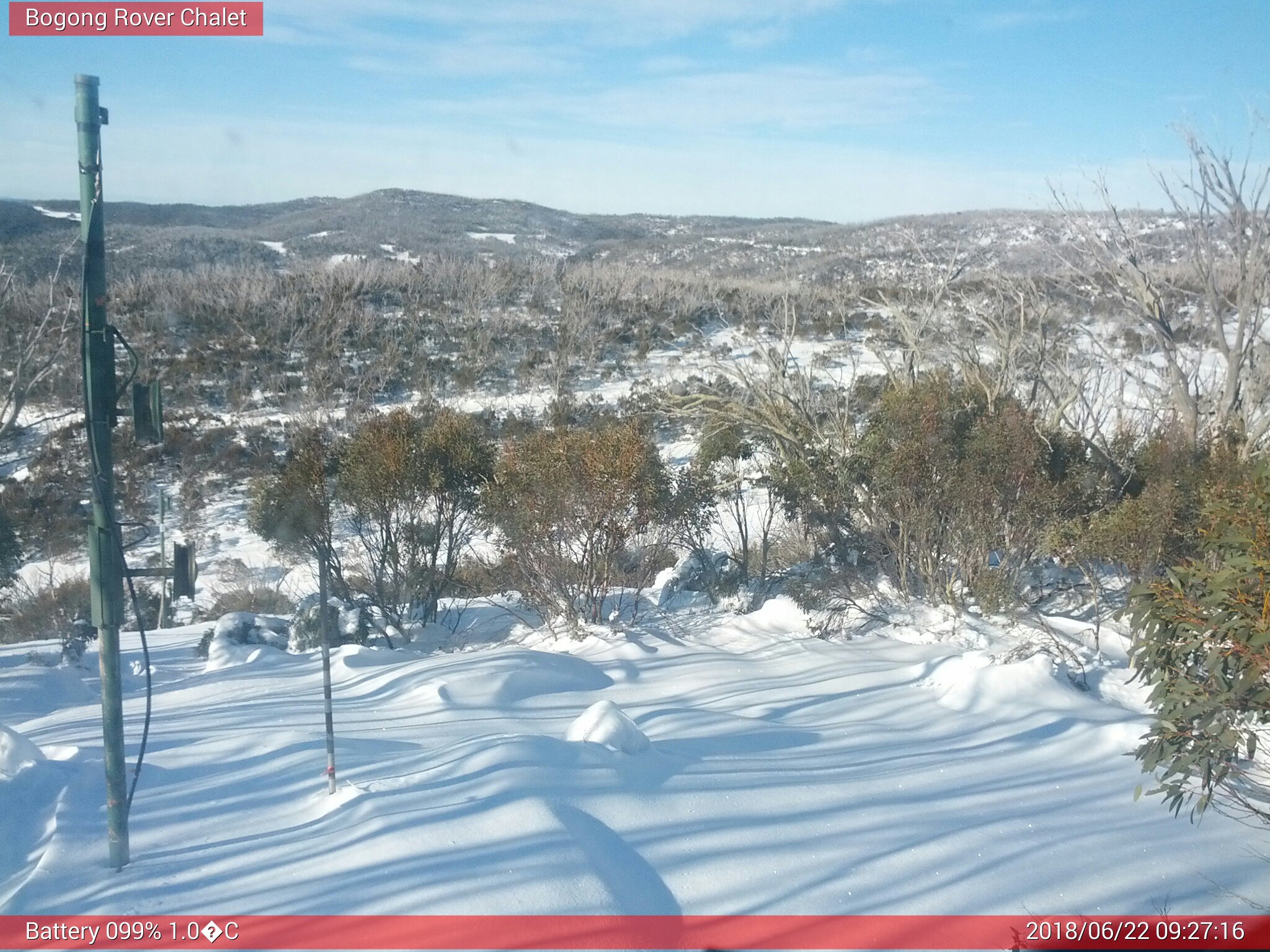 Bogong Web Cam 9:27am Friday 22nd of June 2018