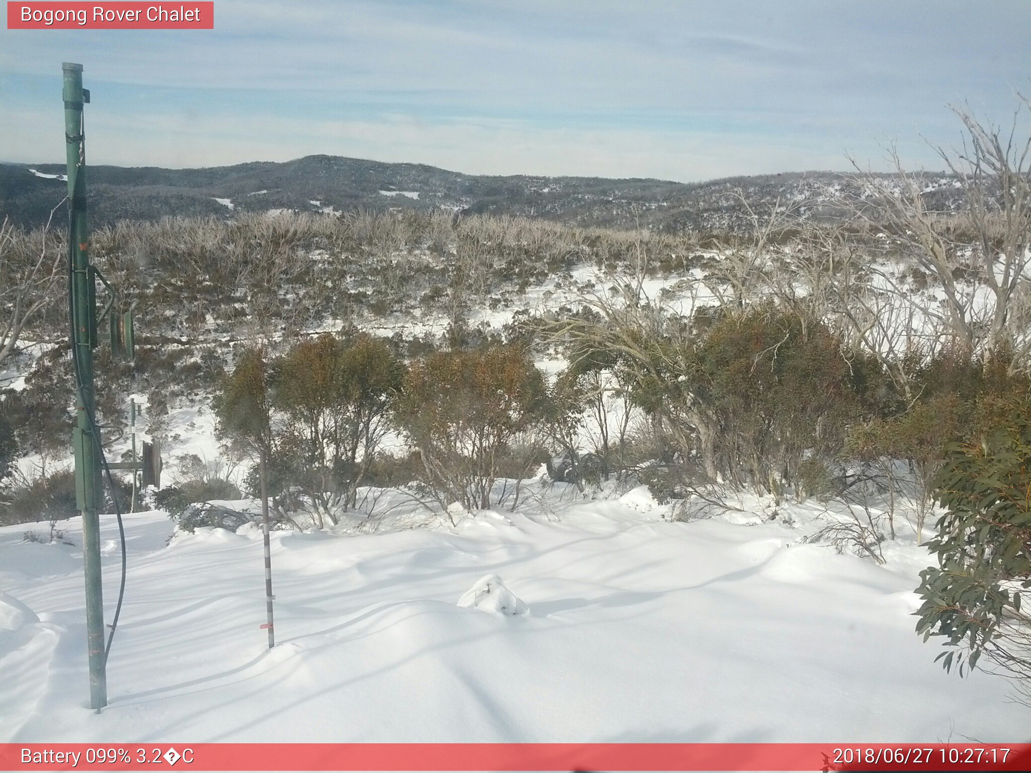 Bogong Web Cam 10:27am Wednesday 27th of June 2018