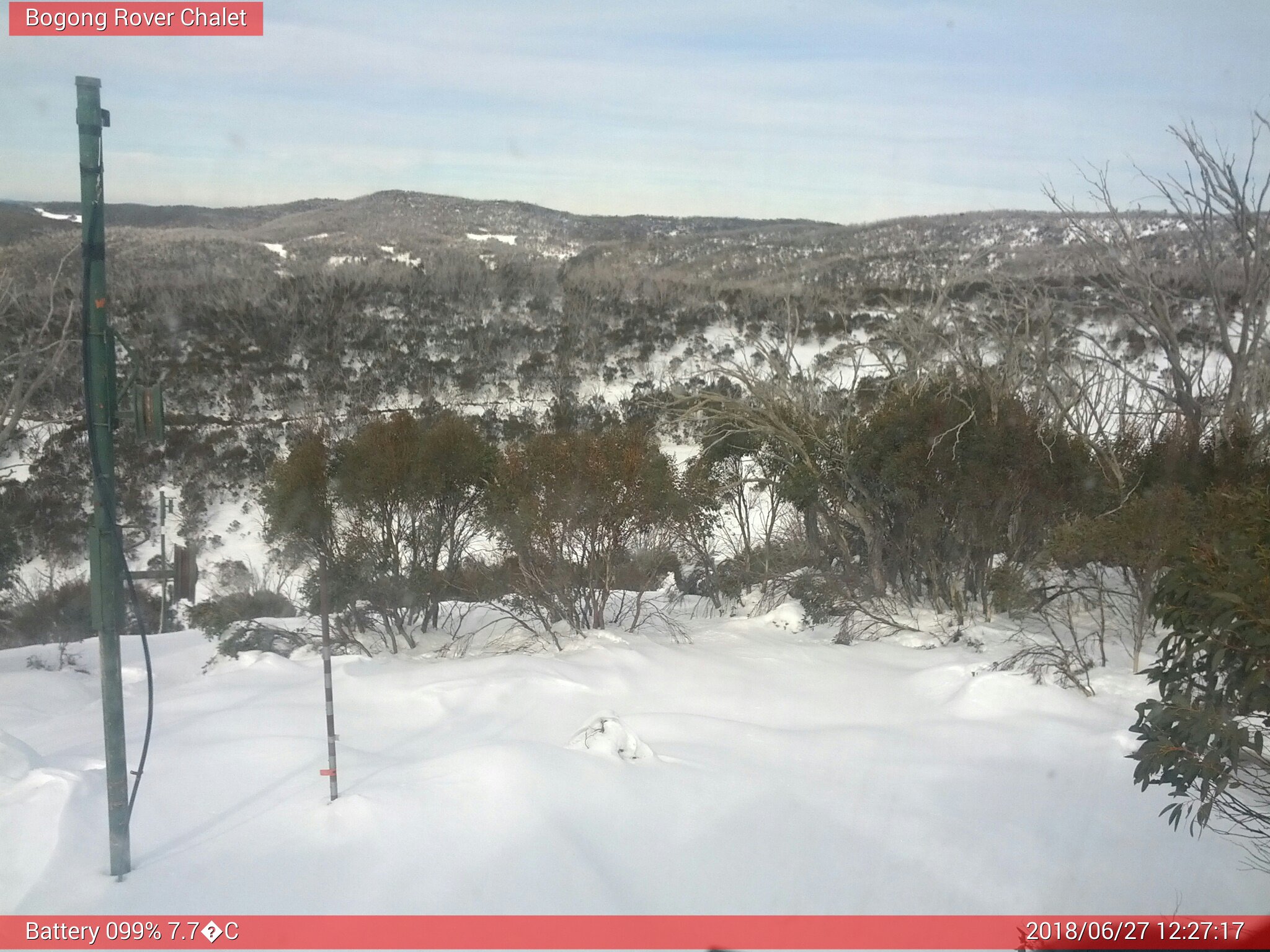 Bogong Web Cam 12:27pm Wednesday 27th of June 2018