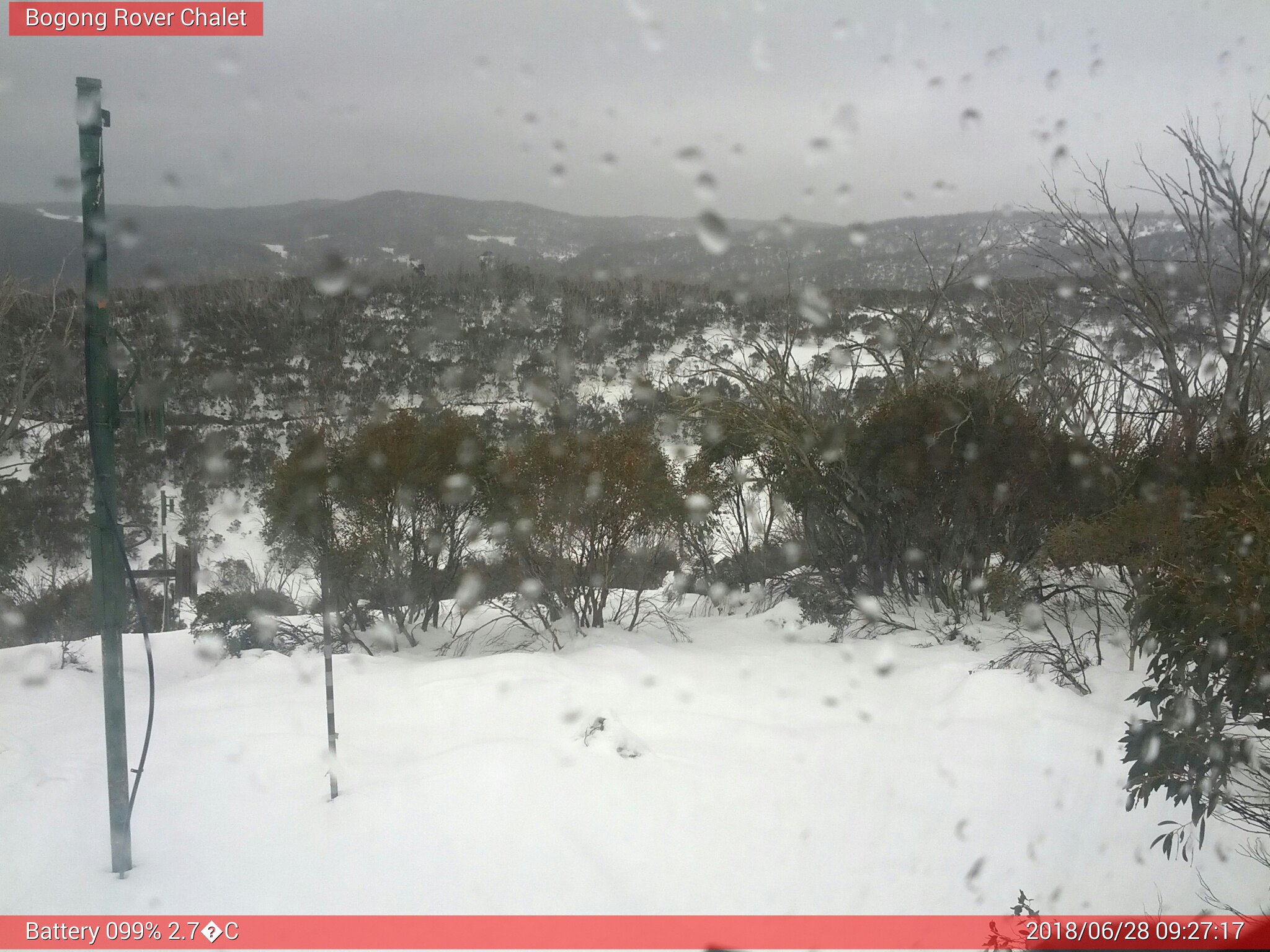 Bogong Web Cam 9:27am Thursday 28th of June 2018