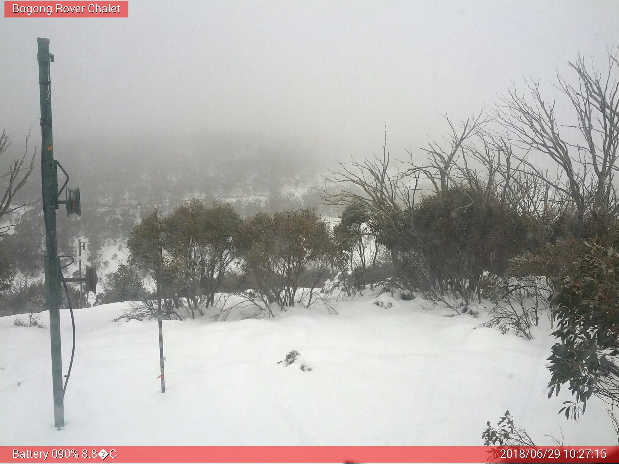 Bogong Web Cam 10:27am Friday 29th of June 2018