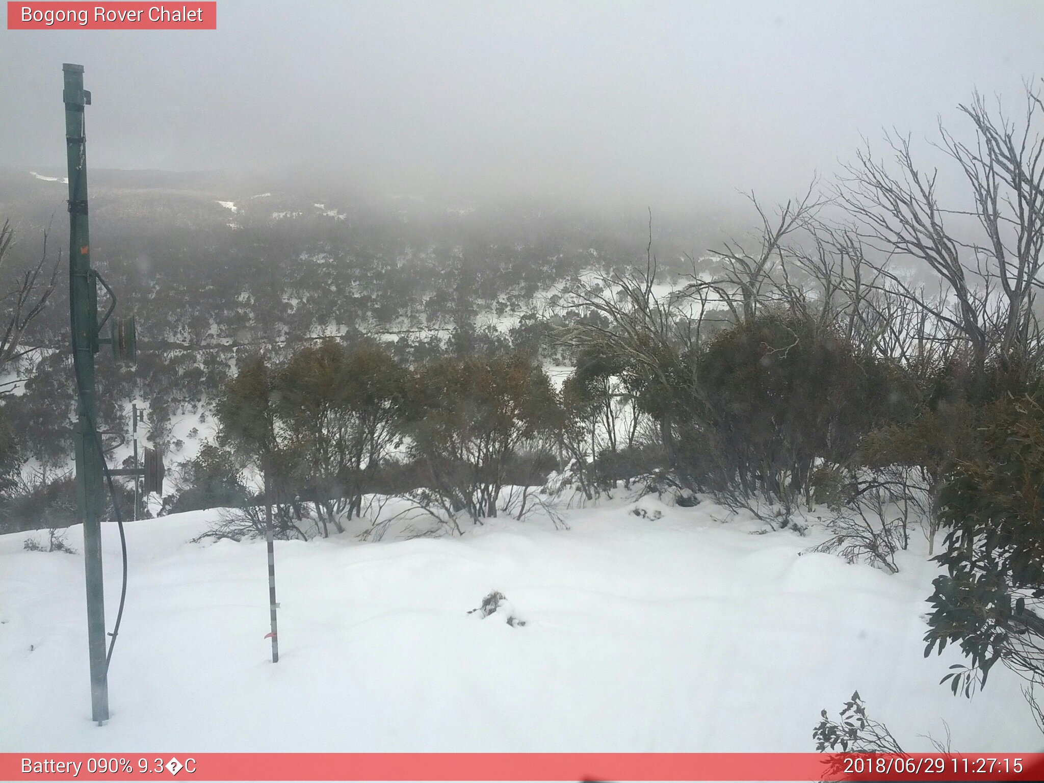 Bogong Web Cam 11:27am Friday 29th of June 2018