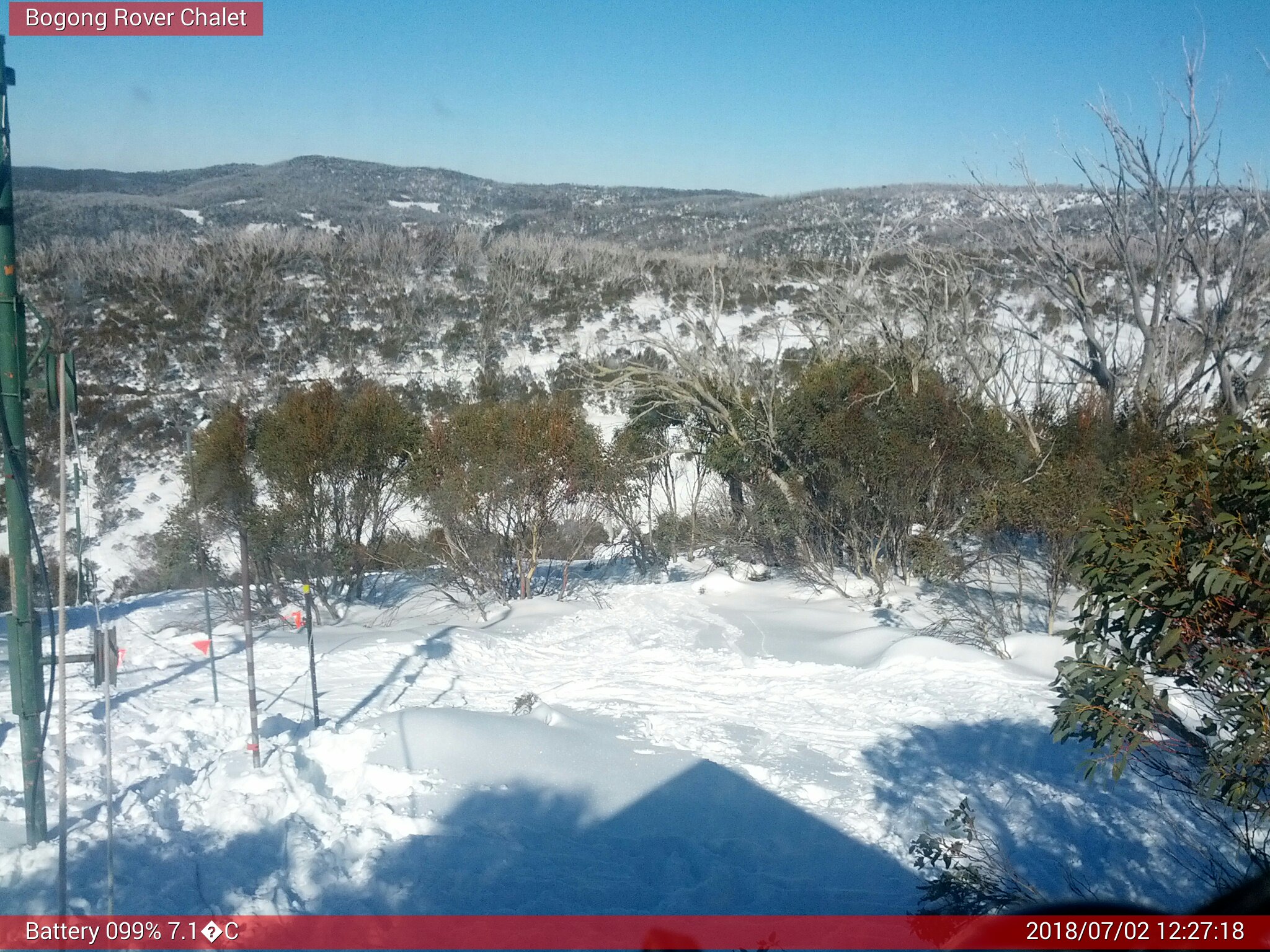 Bogong Web Cam 12:27pm Monday 2nd of July 2018