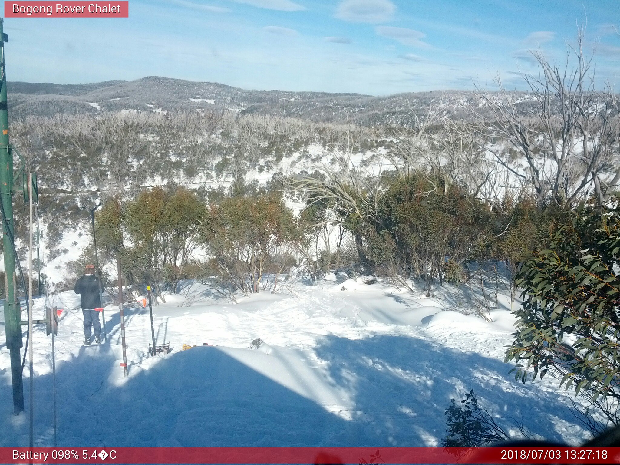 Bogong Web Cam 1:27pm Tuesday 3rd of July 2018